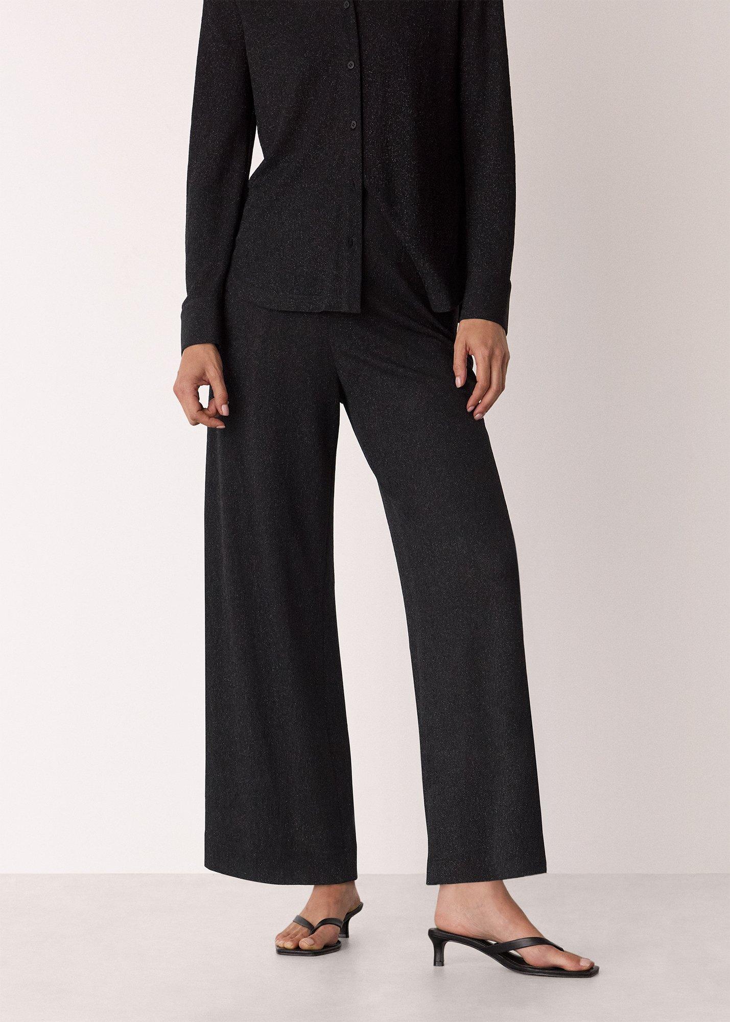 Black Eva Sparkle Cropped Trouser