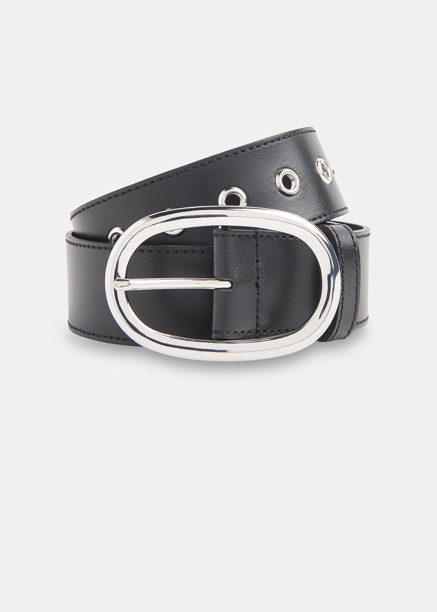 Black Eyelet Detail Belt