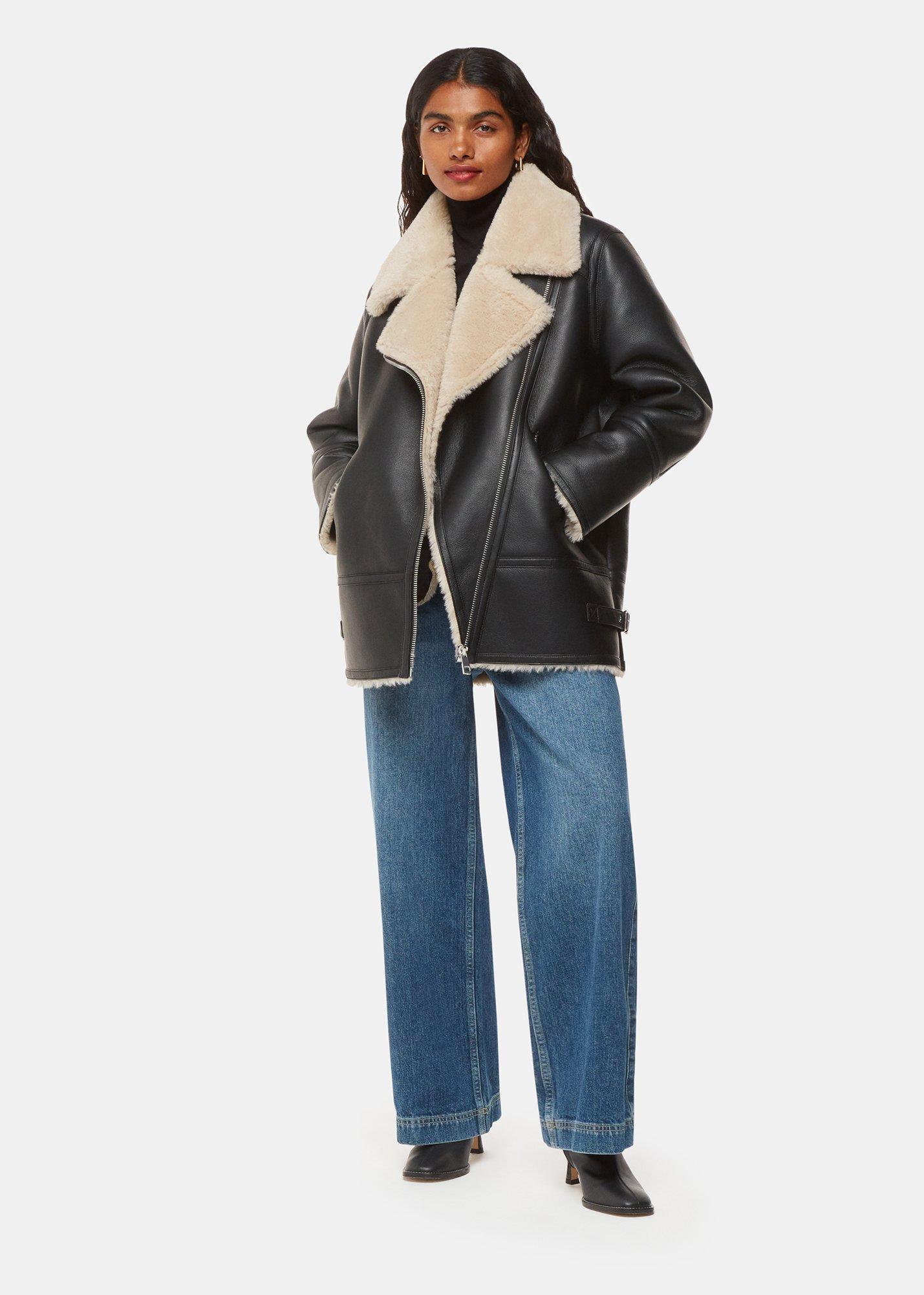 Black Faux Fur Aviator