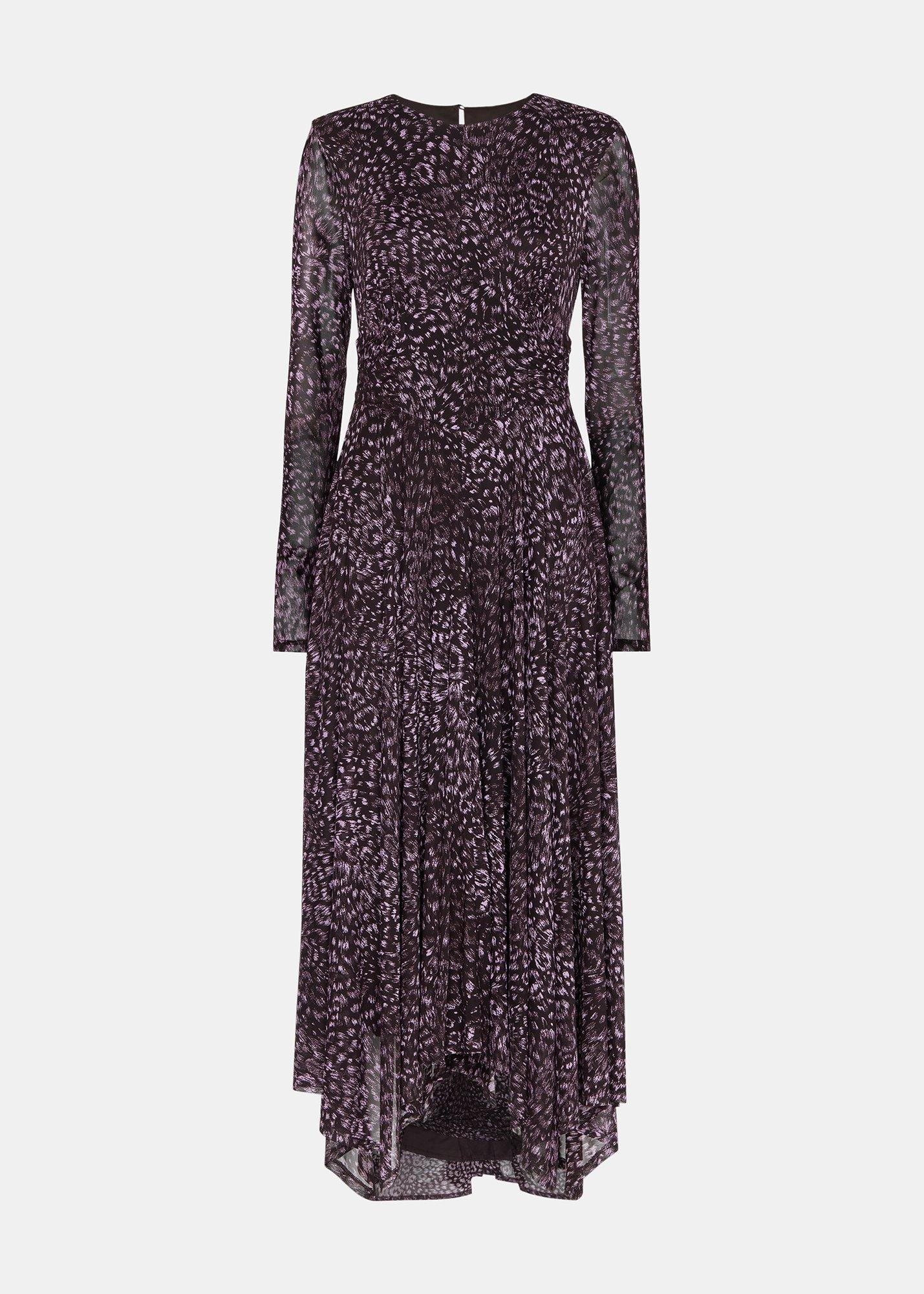 Feather Leopard Mesh Dress