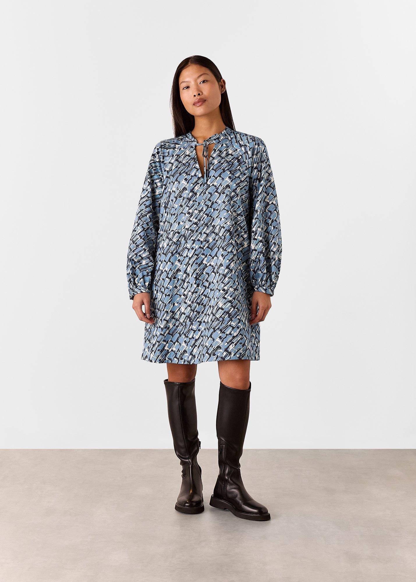 Blue Feathered Wing Marnie Dress
