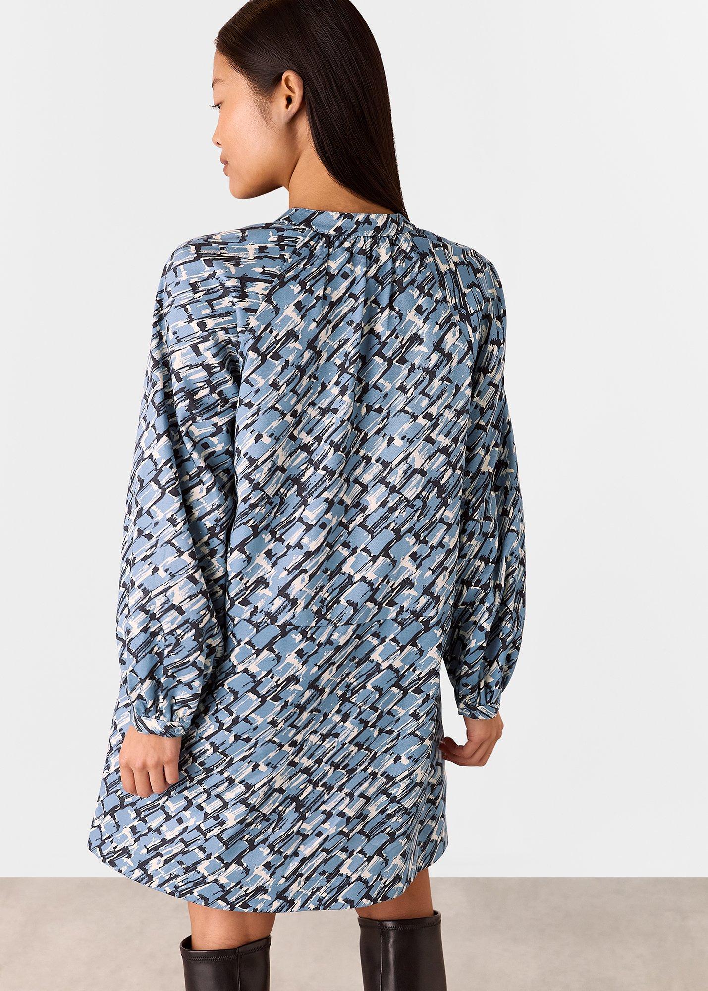 Blue Feathered Wing Marnie Dress