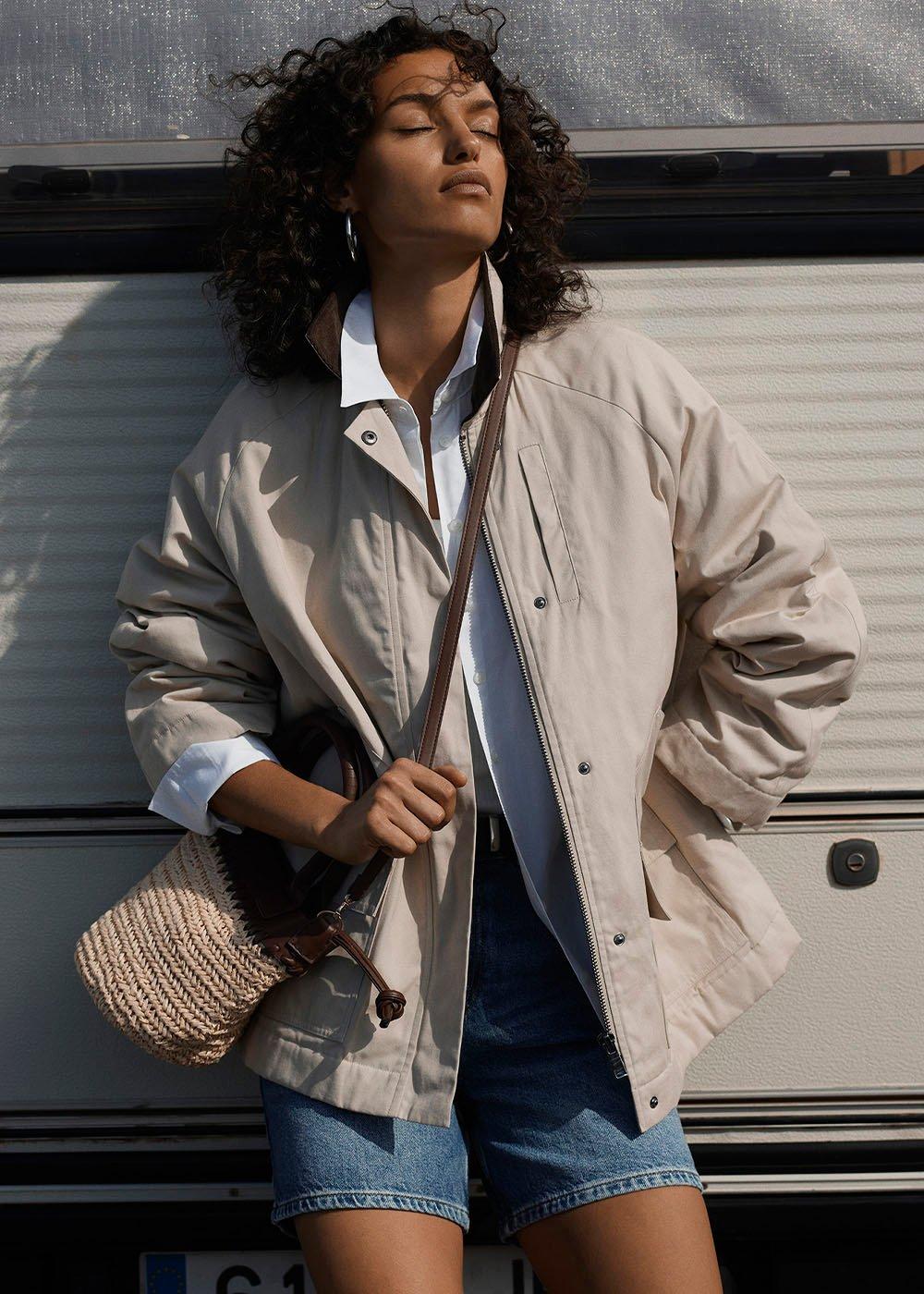 Neutral Fern Waxed Barn Jacket