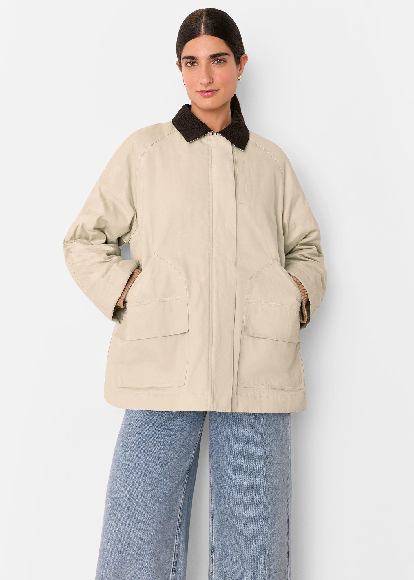 Neutral Fern Waxed Barn Jacket