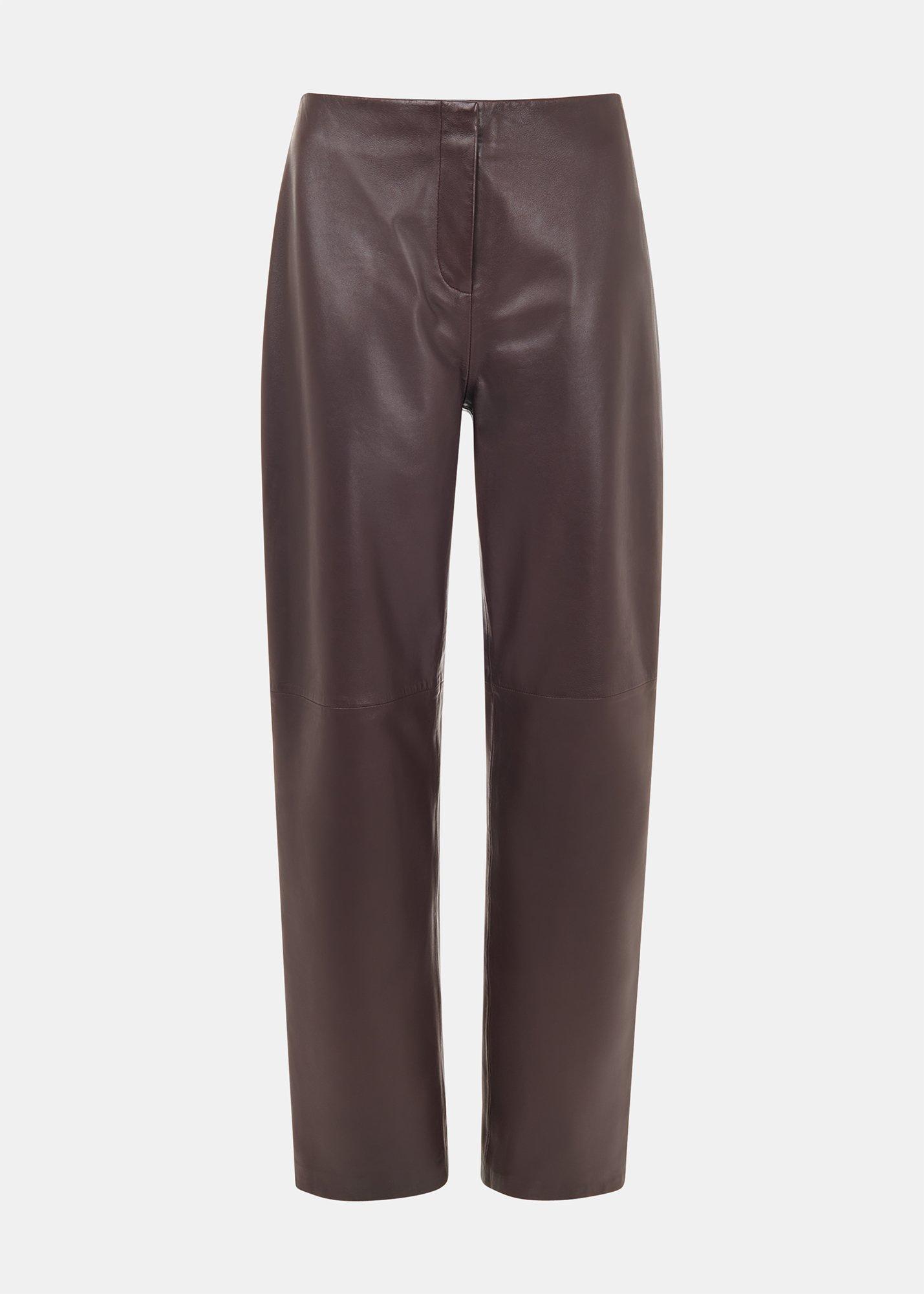 Flat Front Leather Trousers