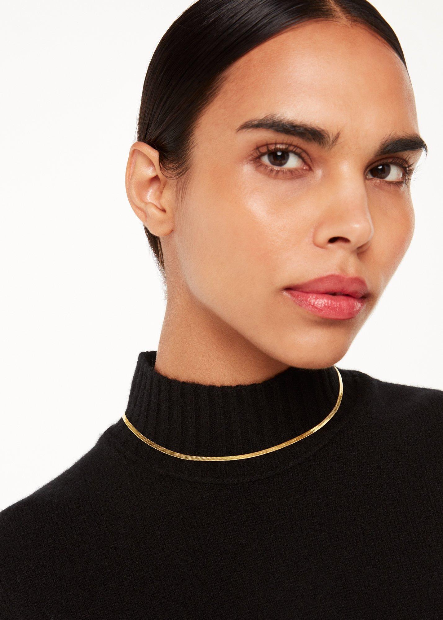 Gold Flat Snake Chain Necklace