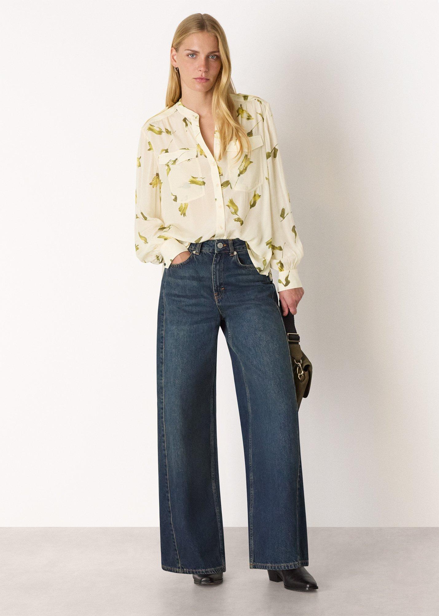 White Floral Utility Blouse