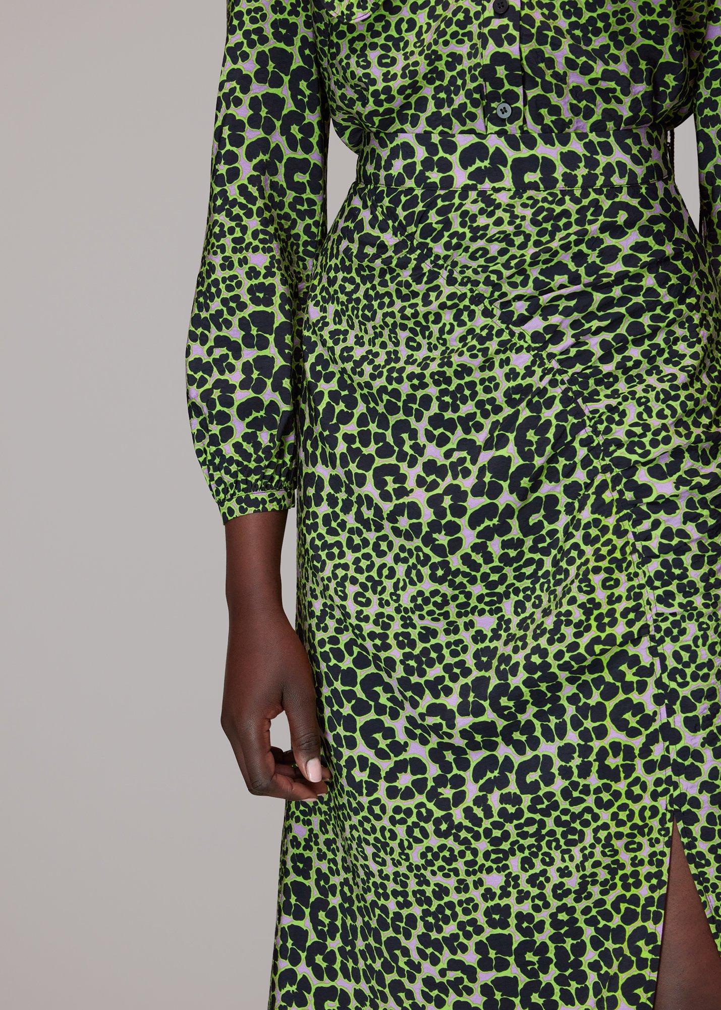 Fluro Animal Ruched Skirt