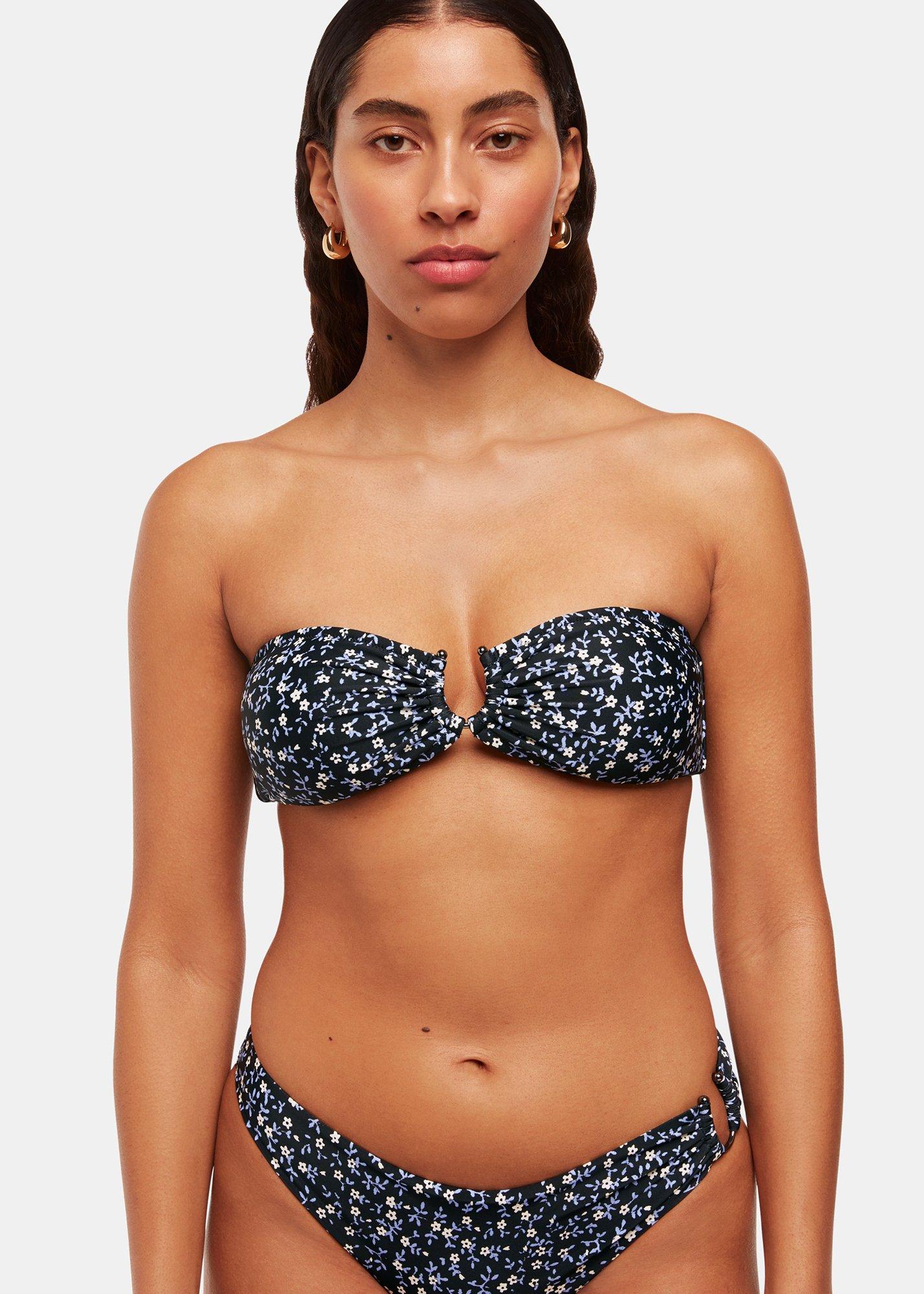 Black Forget Me Not Bikini Bottom