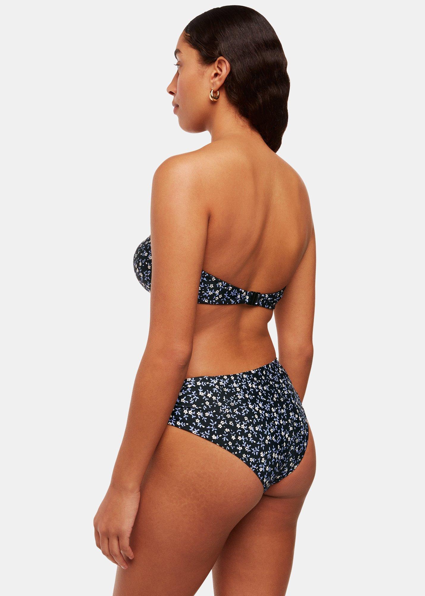 Black Forget Me Not Bikini Bottom