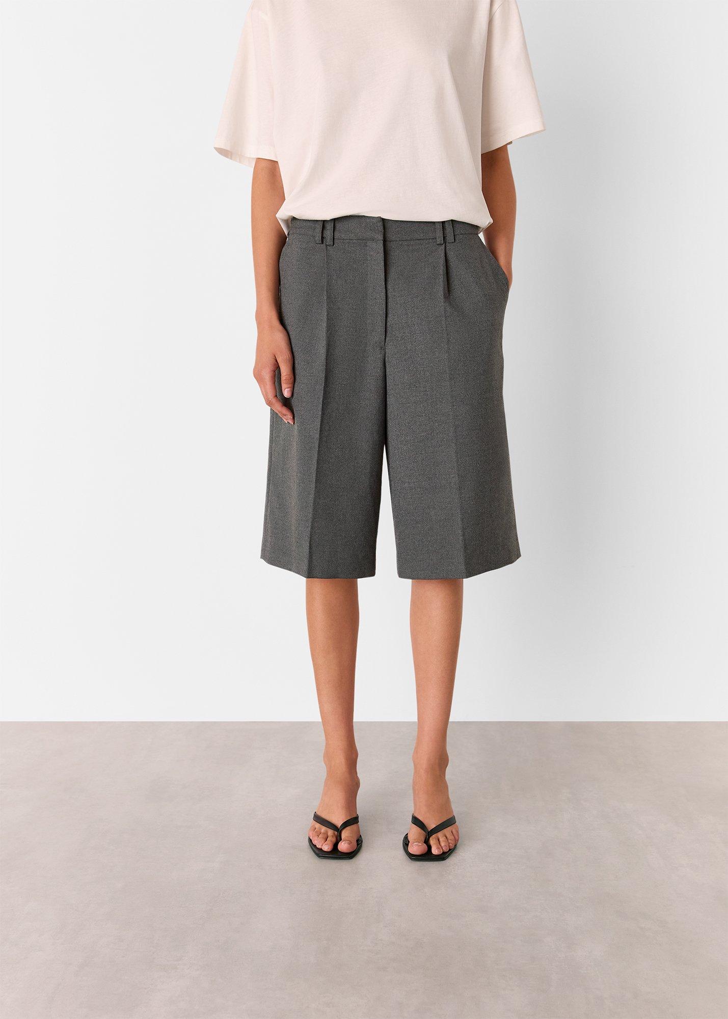 Grey Formal Pleat Front City Short