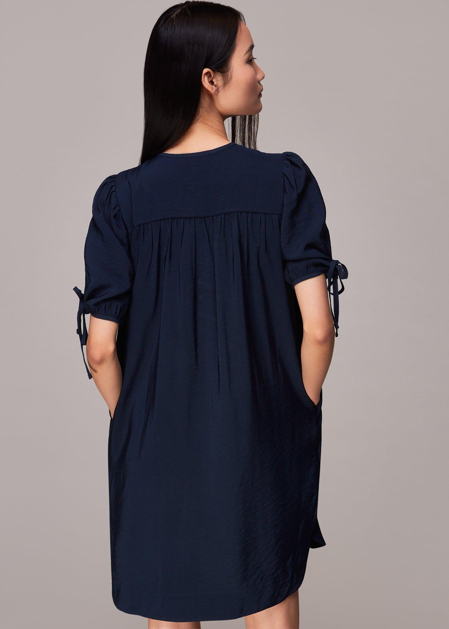Navy Frankie Button Through Dress