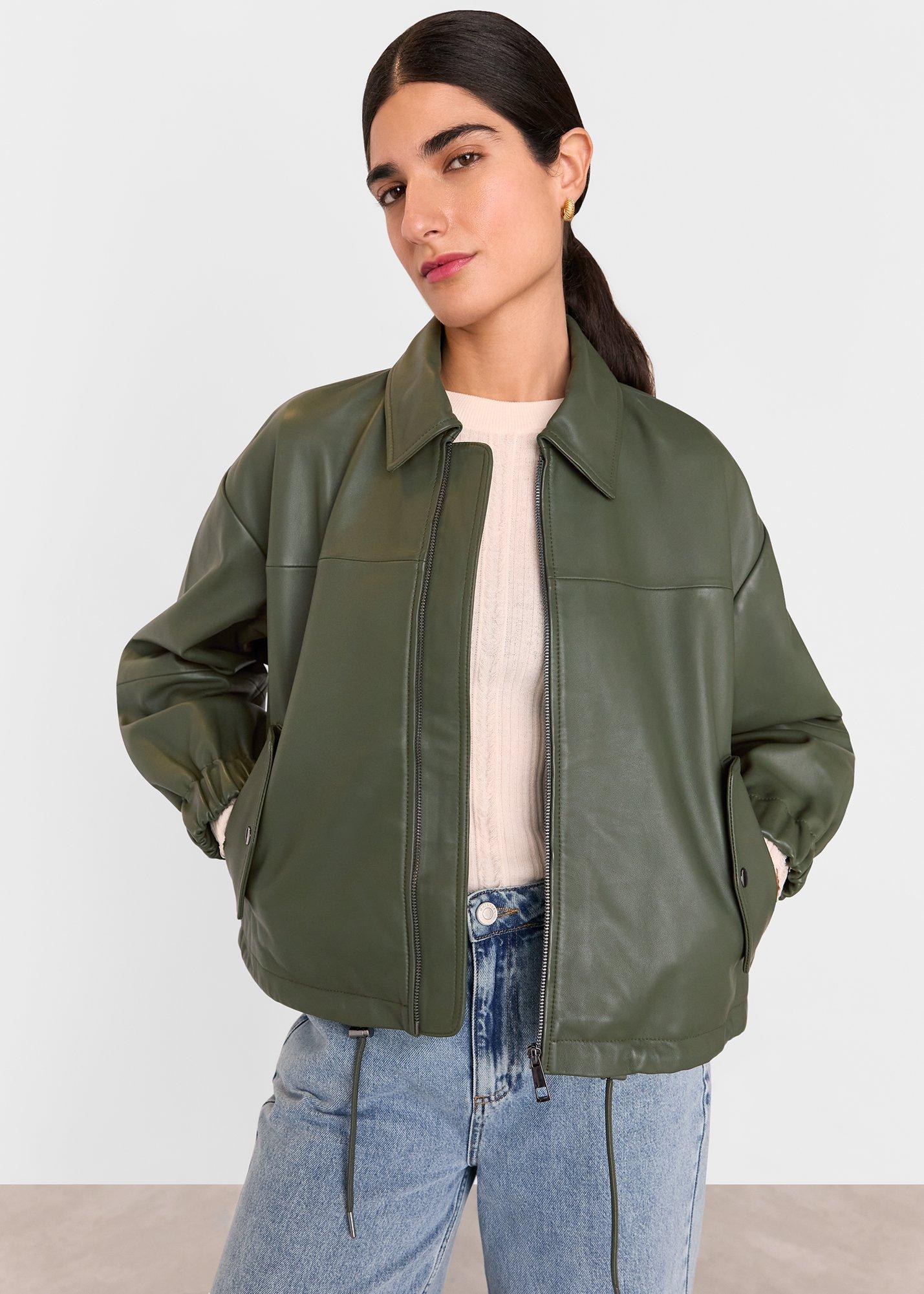 Frida Leather Bomber Jacket