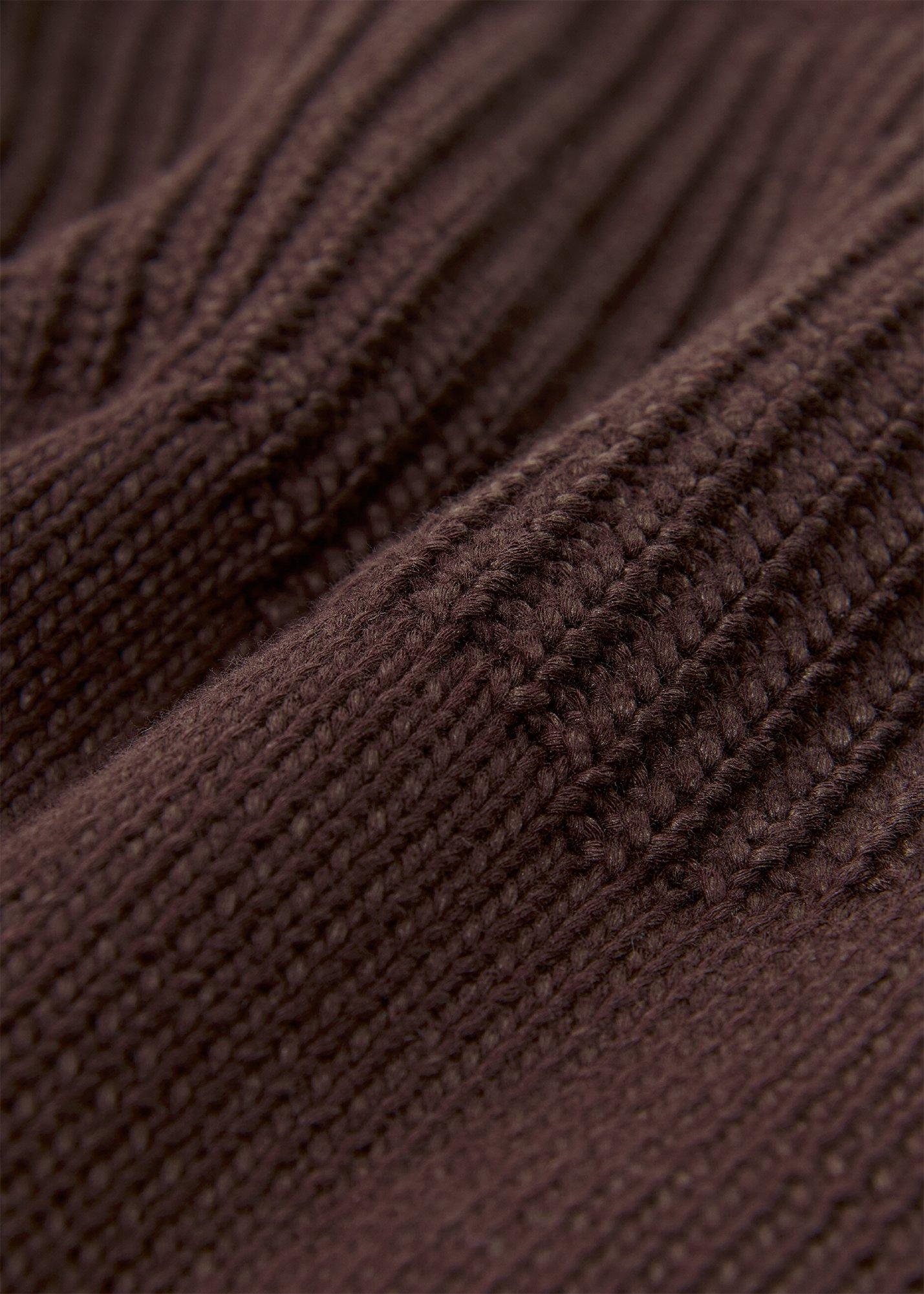 Fringe Rib Detail Cotton Knit
