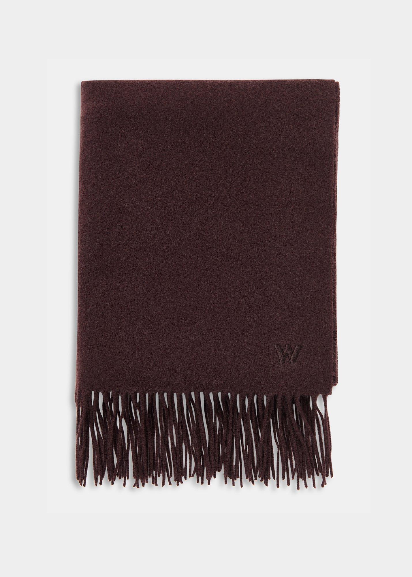 Chocolate Fringed Blanket Scarf