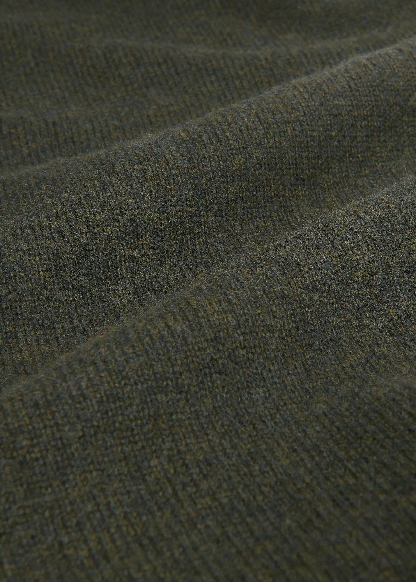 Funnel Neck Wool Midi Dress