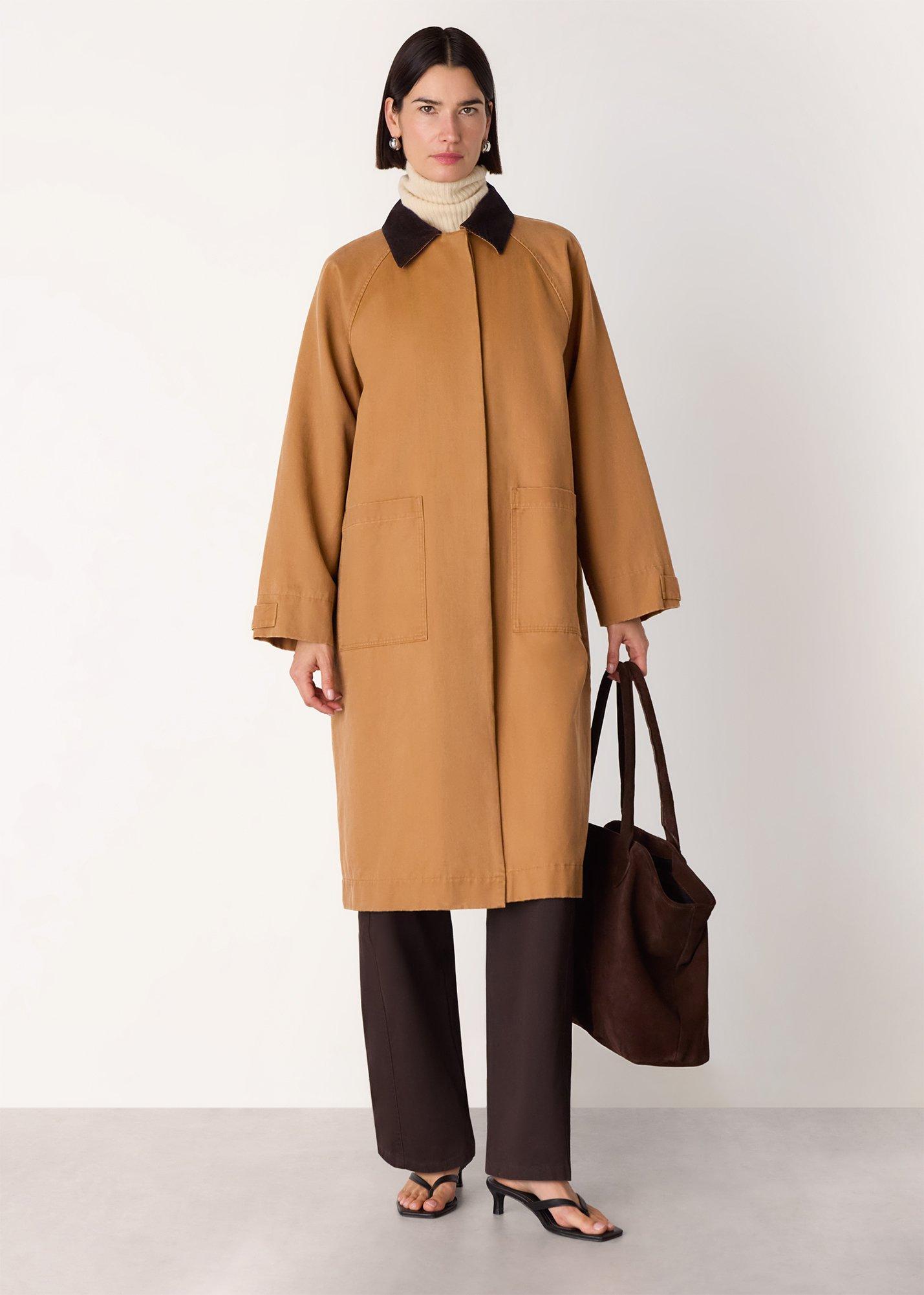 Neutral Gabriella Waxed Overcoat