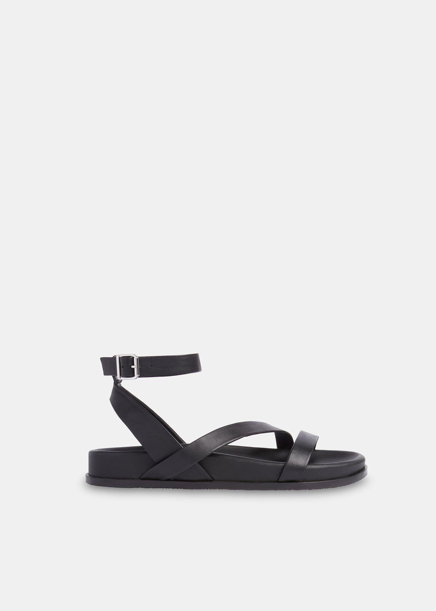 Black Gaia Asymmetric Strappy Sandal
