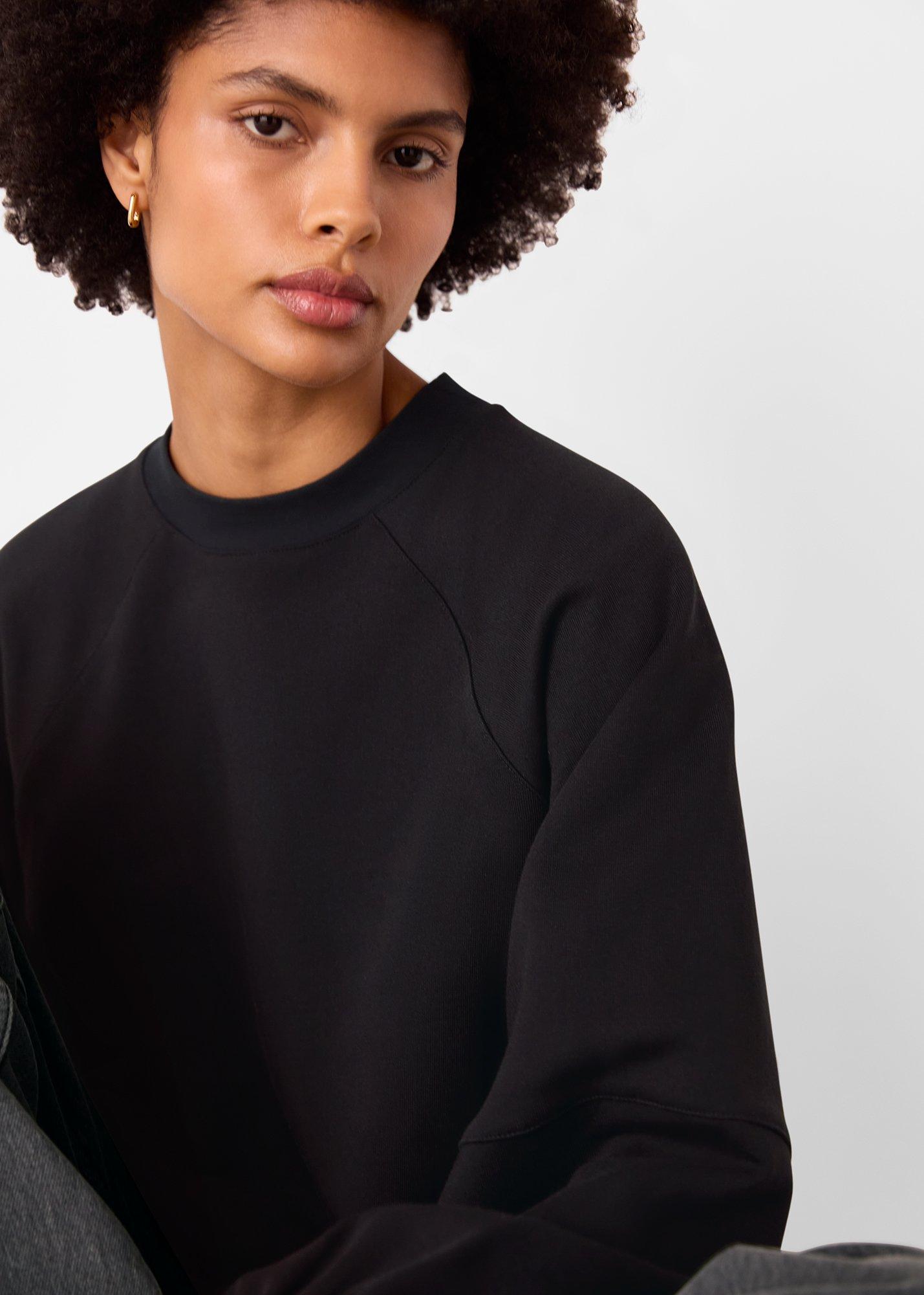 Black Gathered Full Sleeve Sweat