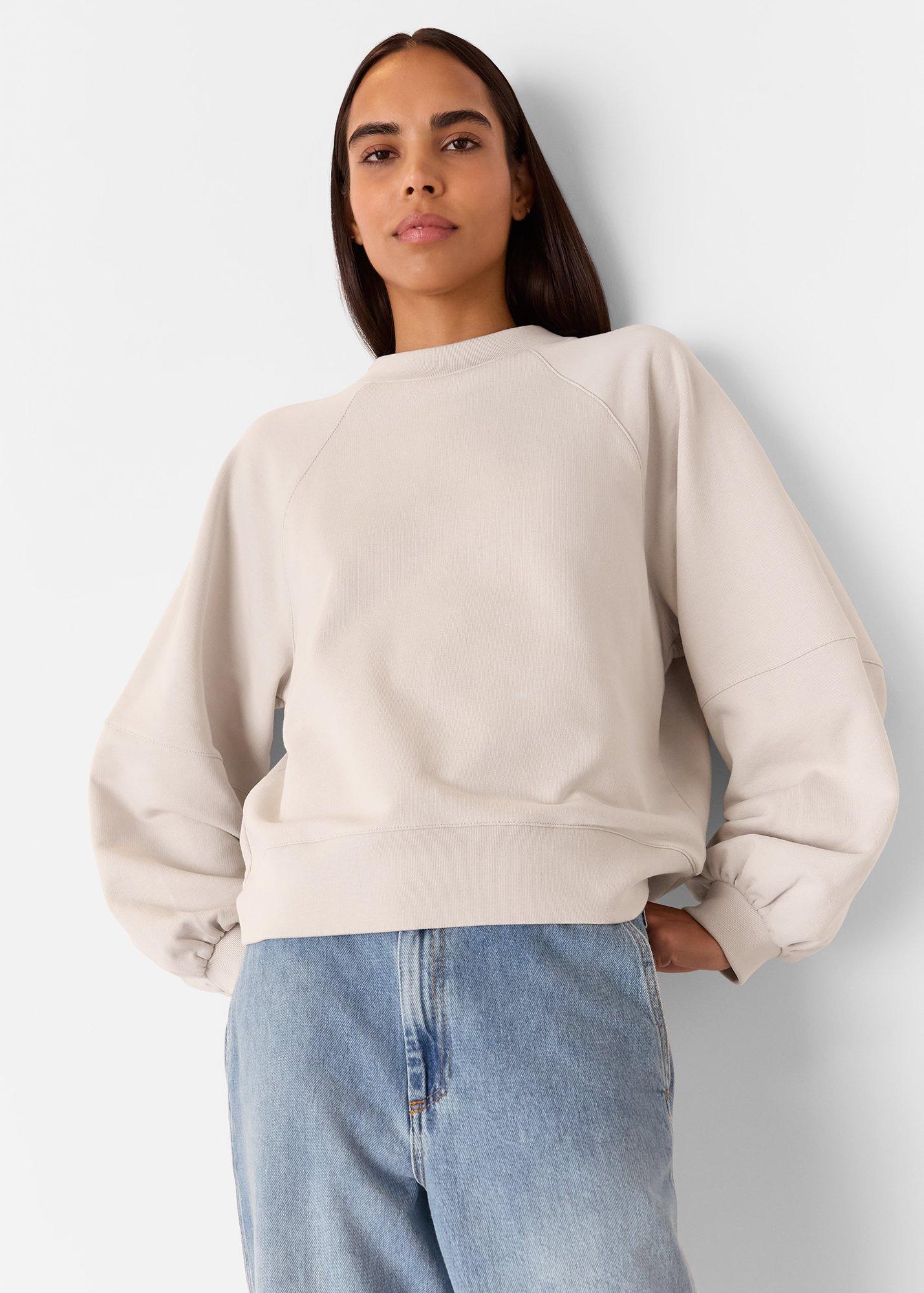 Neutral Gathered Full Sleeve Sweat