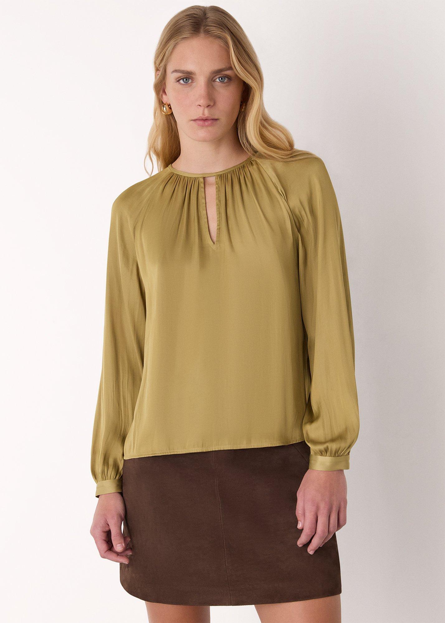 Gathered Satin Blouse