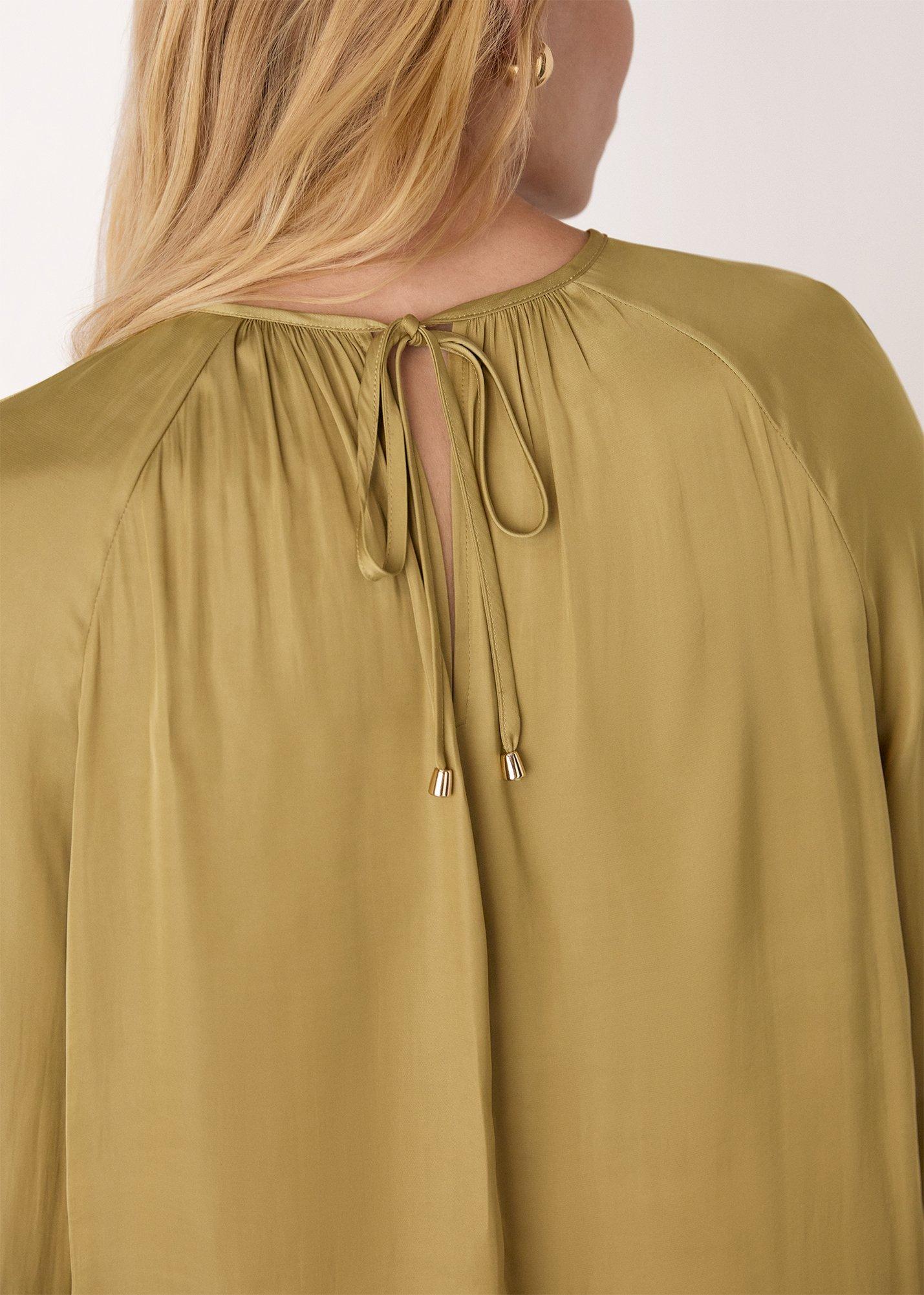Gathered Satin Blouse