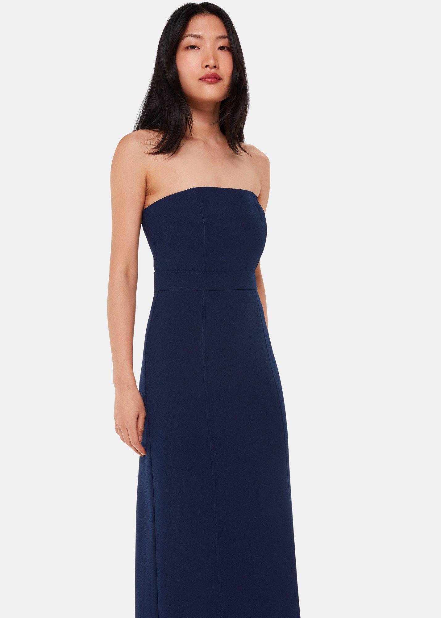 Navy Gemma Strapless Maxi Dress