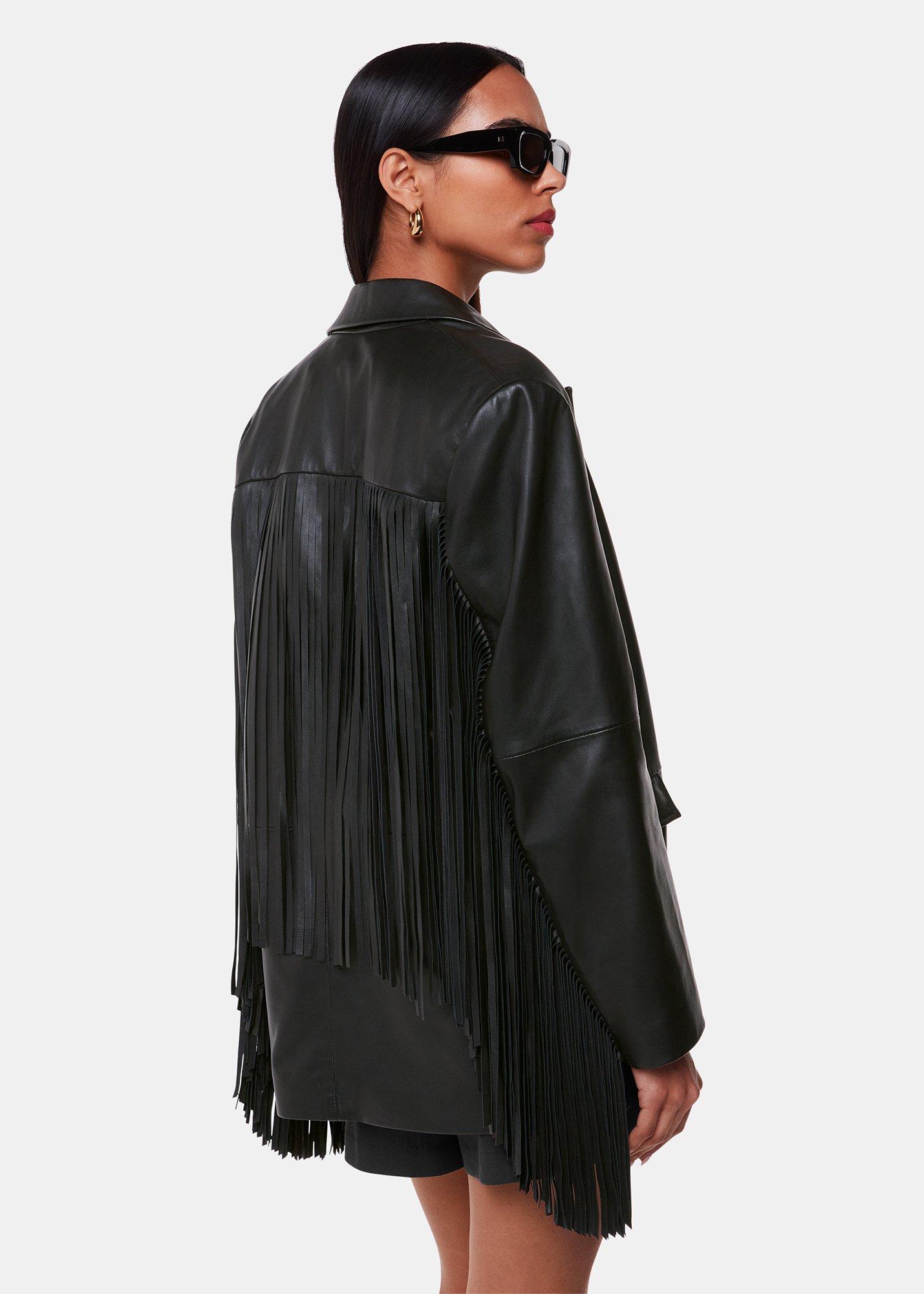 Gia Leather Fringed Jacket