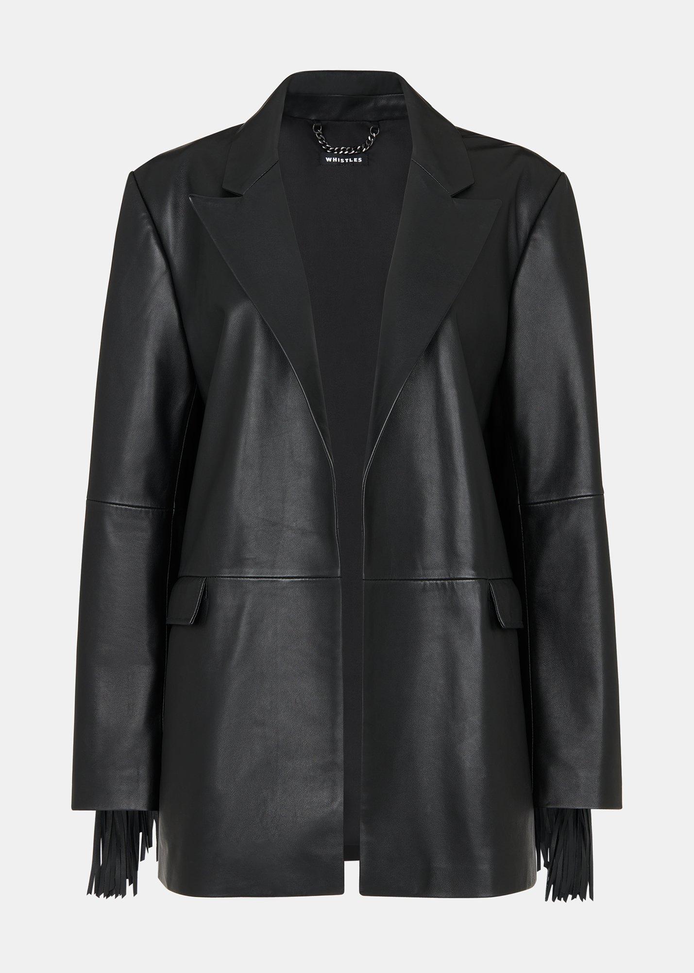 Gia Leather Fringed Jacket