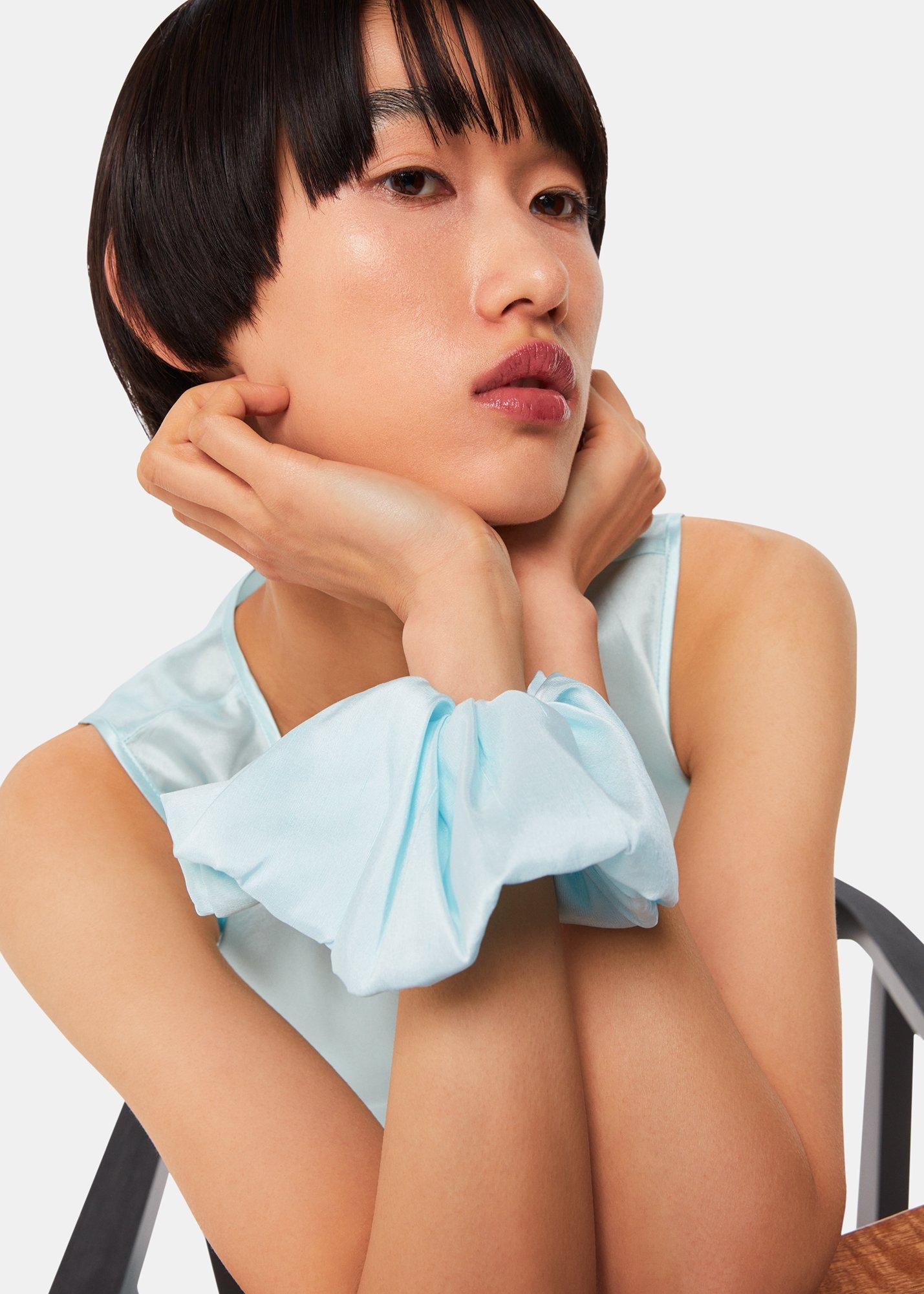 Pale Blue Hai Dupion Scrunchie Exclusive