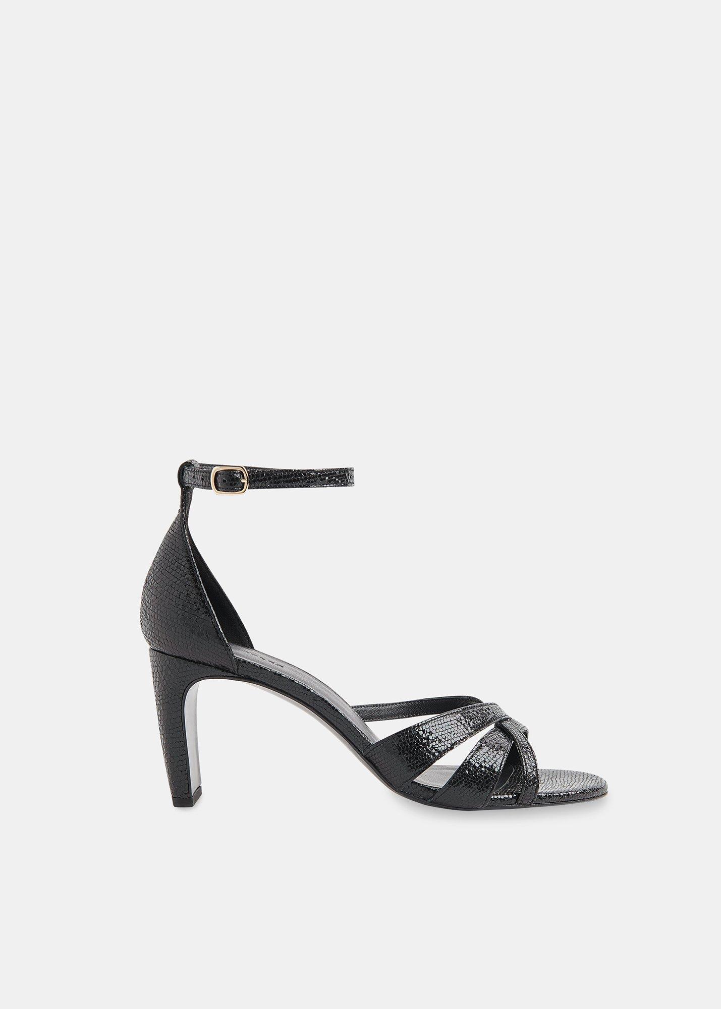 Black Hailey Strappy Heeled Sandal
