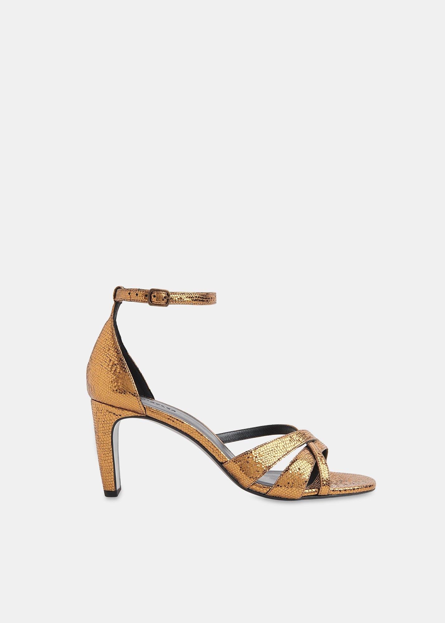 Gold Hailey Strappy Heeled Sandal