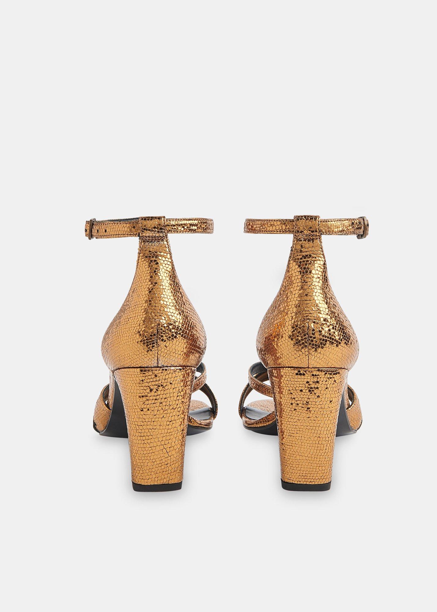 Gold Hailey Strappy Heeled Sandal