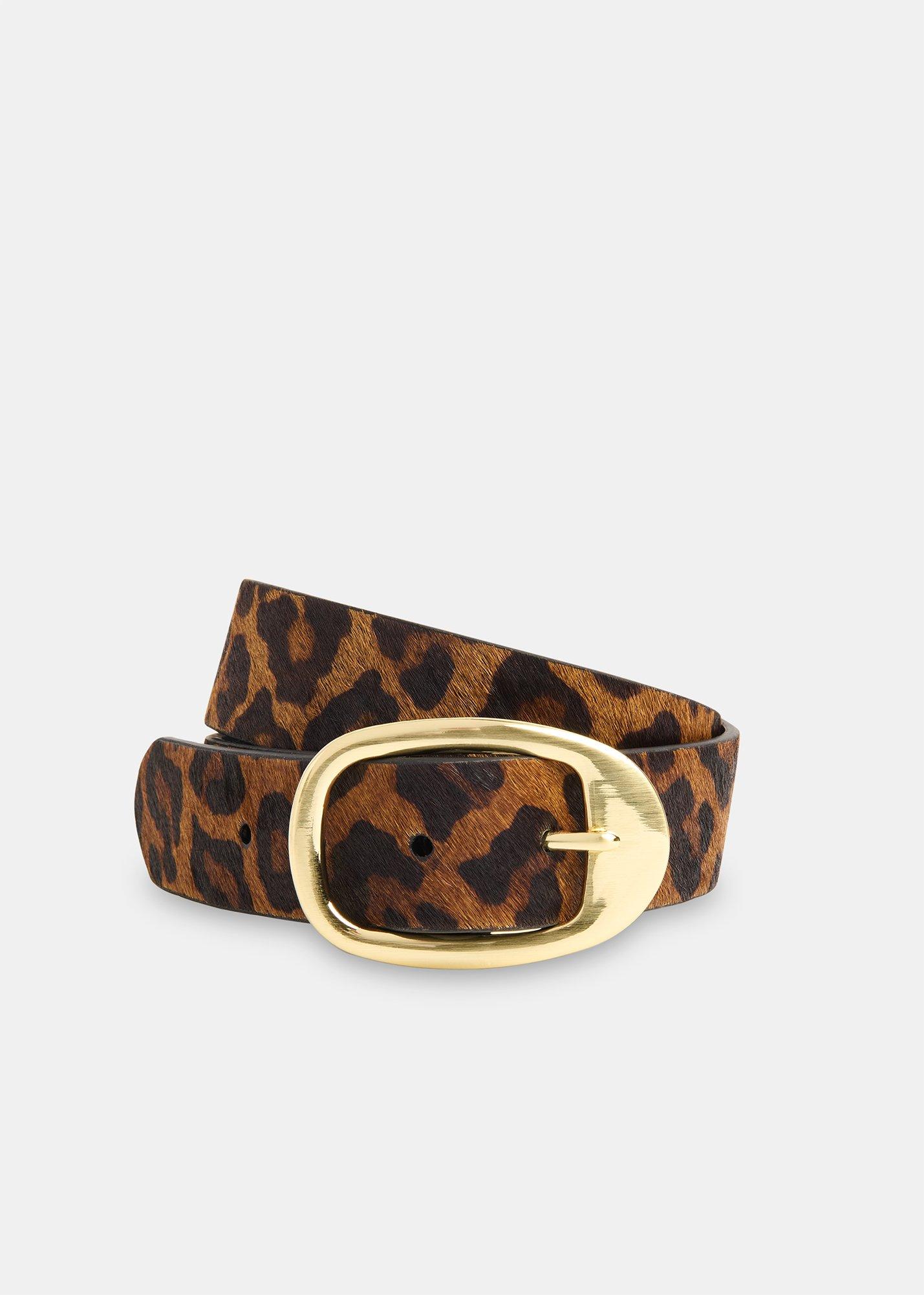 Leopard Print Hair-On Belt