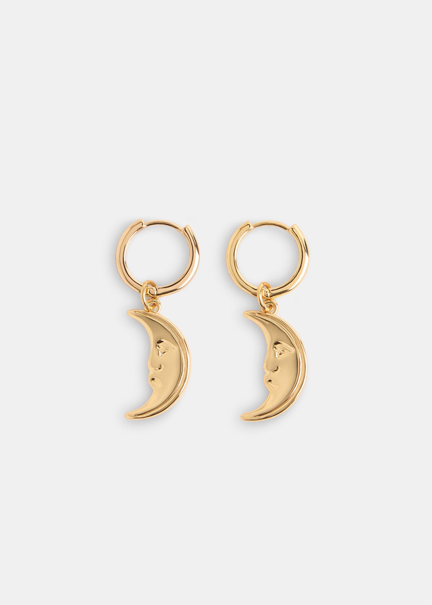 Gold Half Moon Huggie Earring