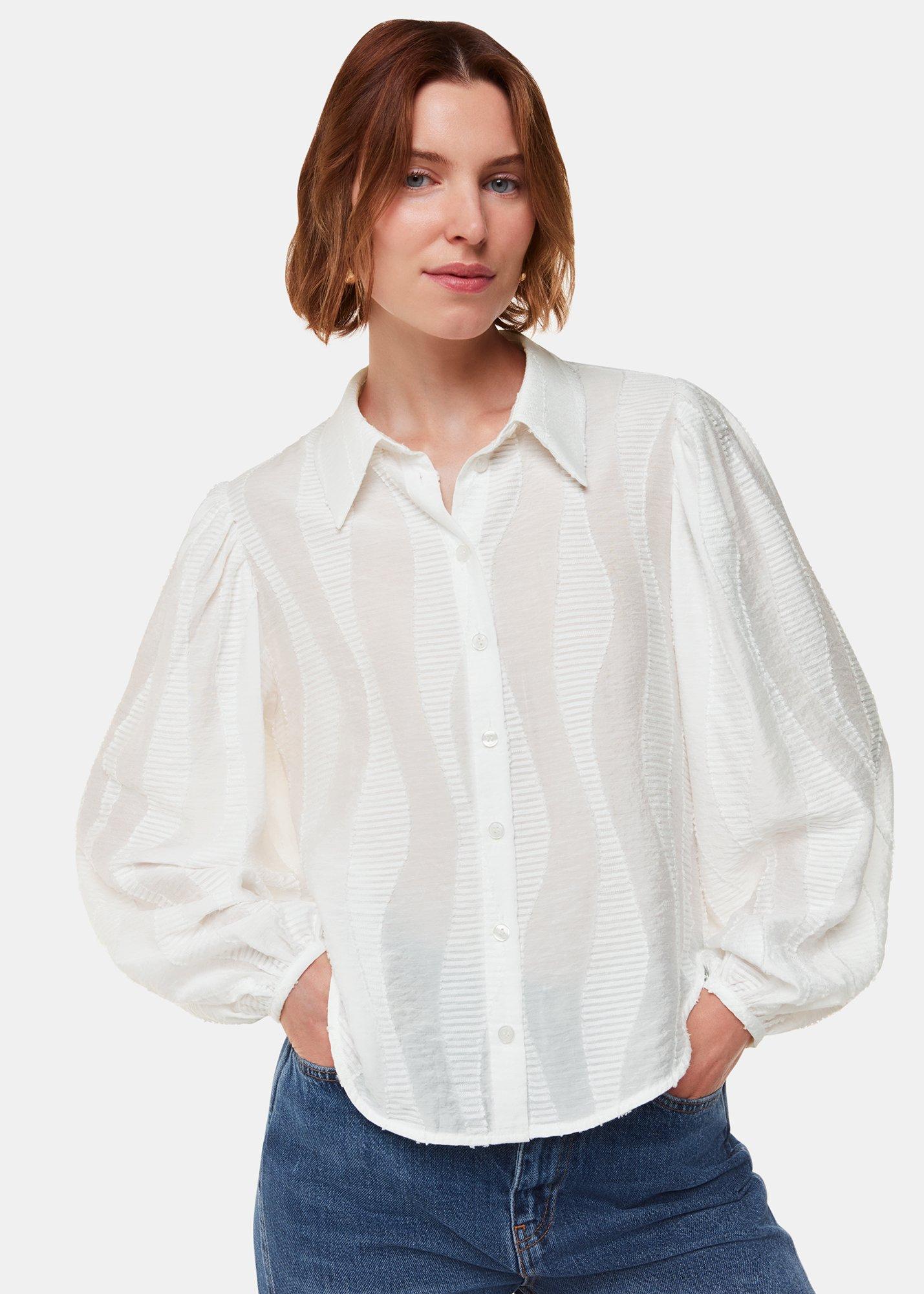 White Hannah Textured Shirt