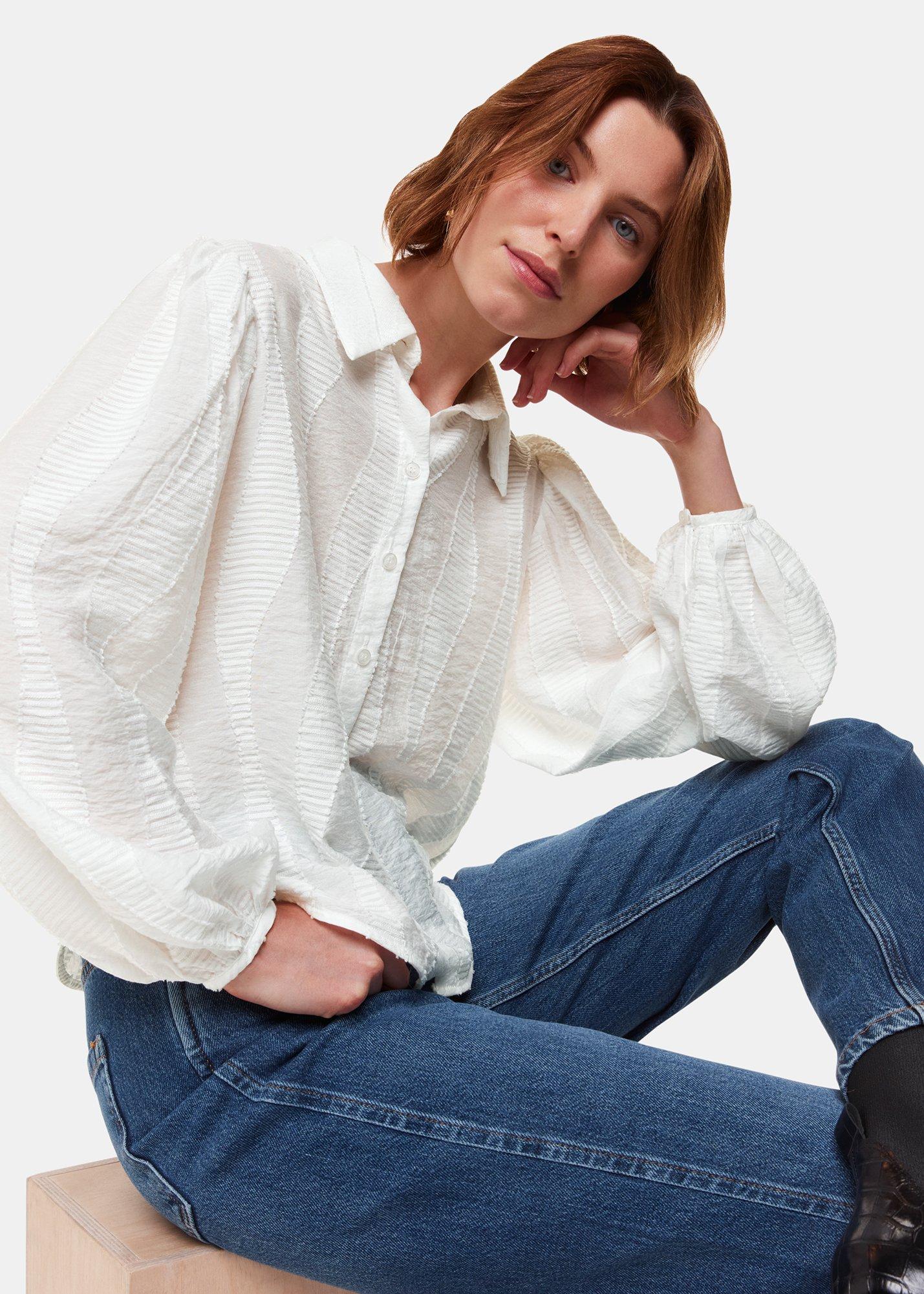 White Hannah Textured Shirt