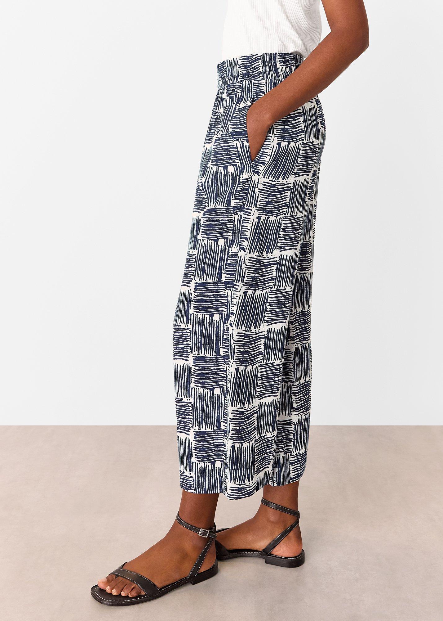 Petite Hatch Squares Cropped Trouser
