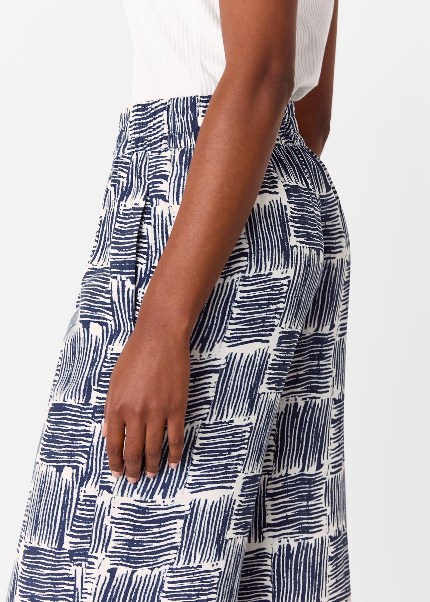 Petite Hatch Squares Cropped Trouser