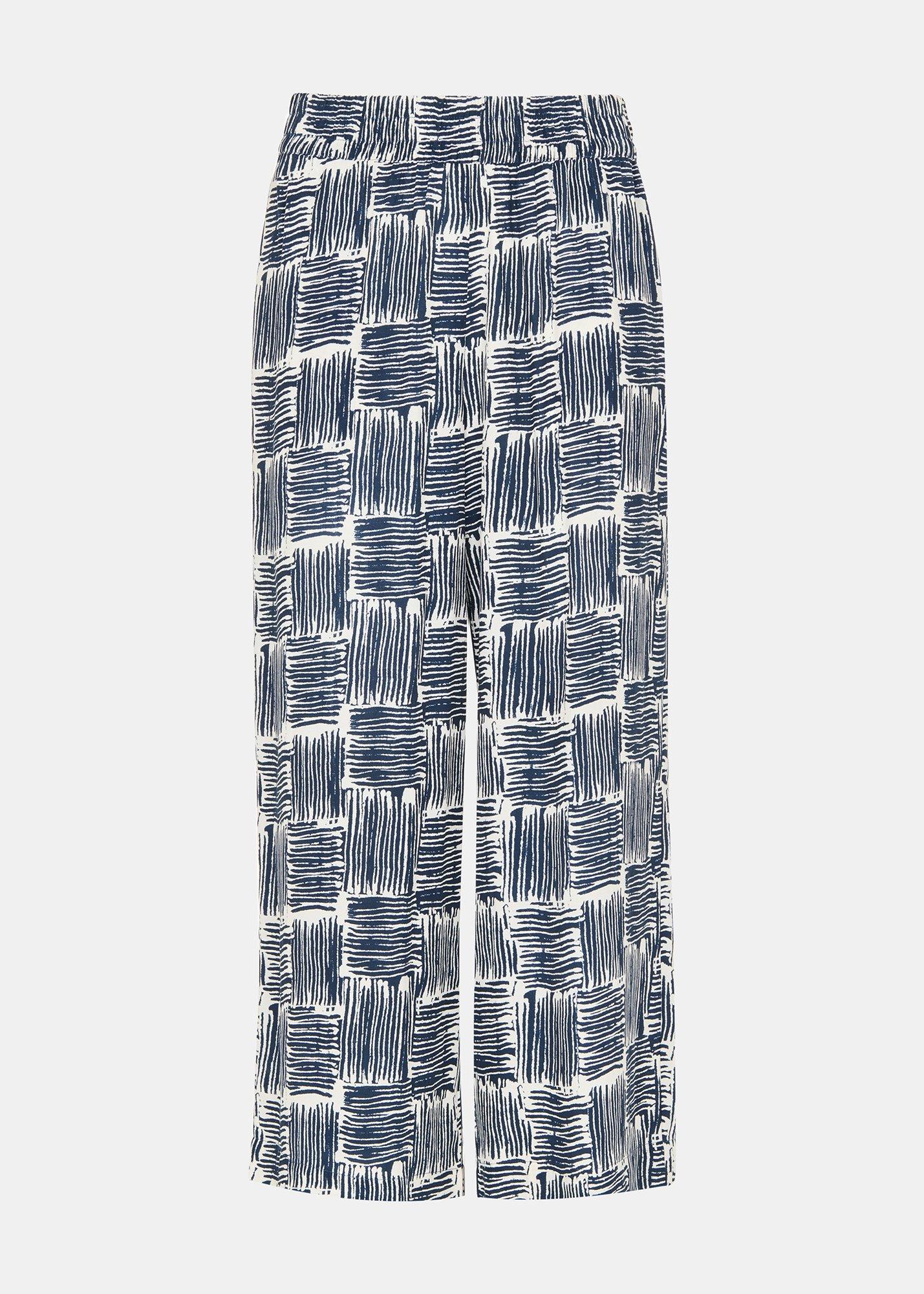 Petite Hatch Squares Cropped Trouser