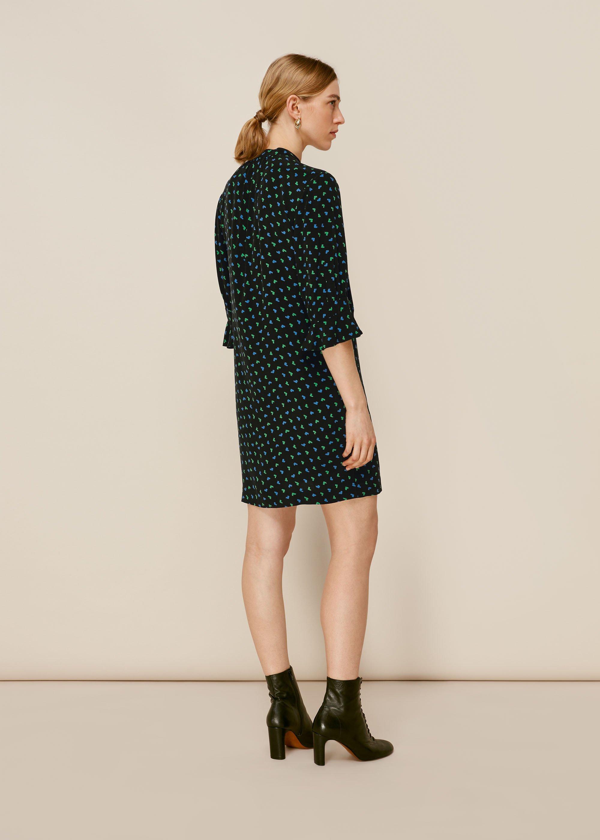 Multicolour Heart Ikat Sonia Dress