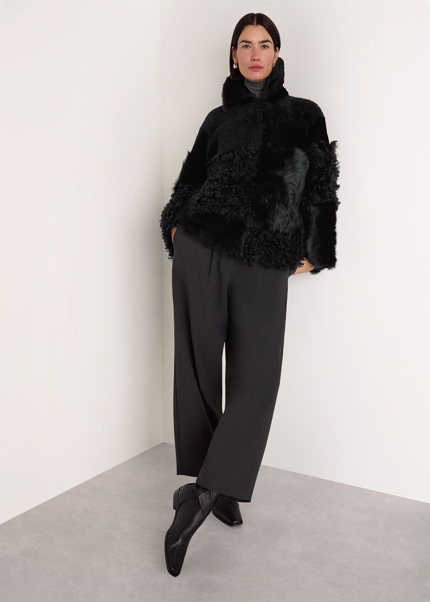 Black Hema Shearling Coat