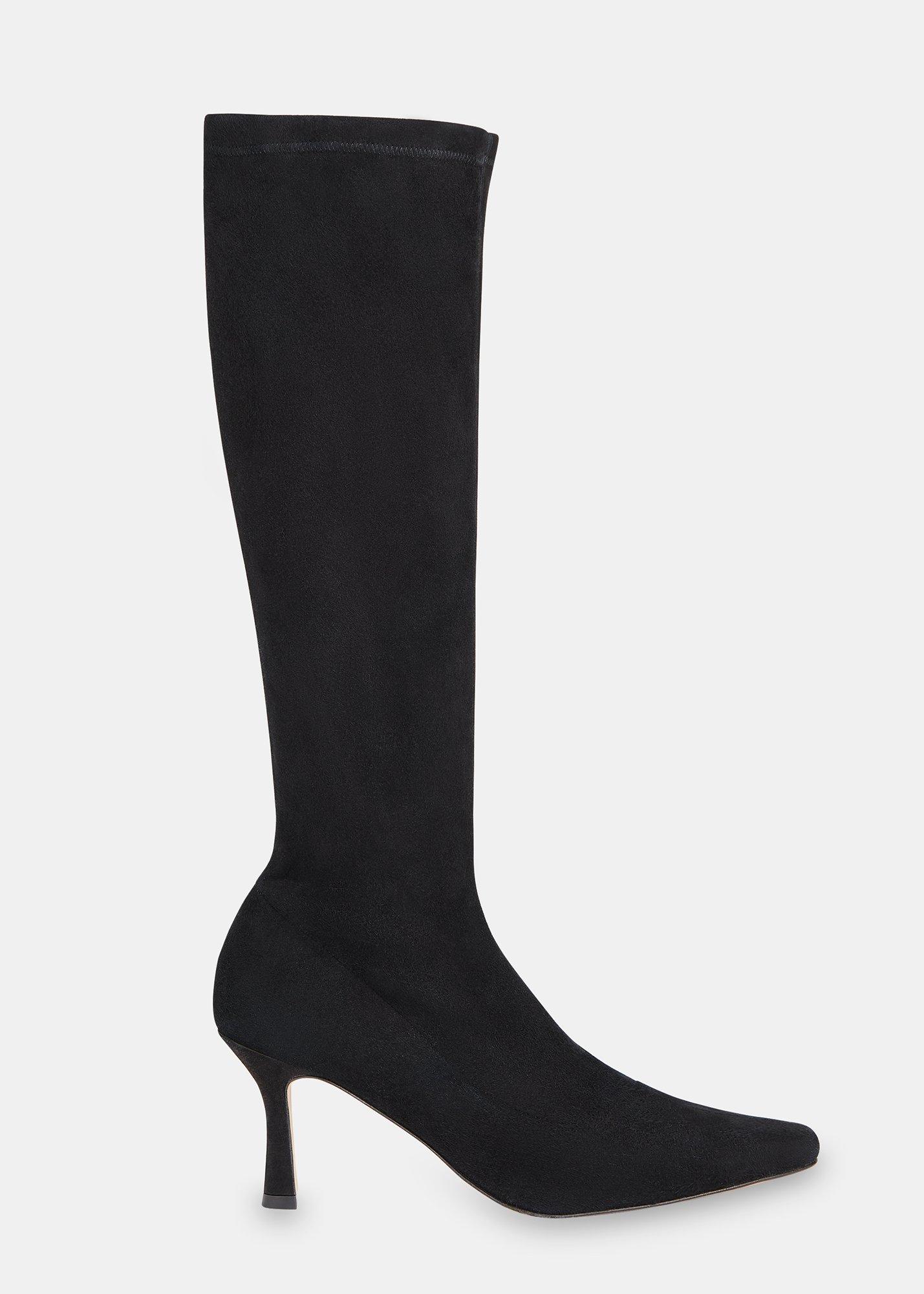 Black Hera Stretch Suede Boot