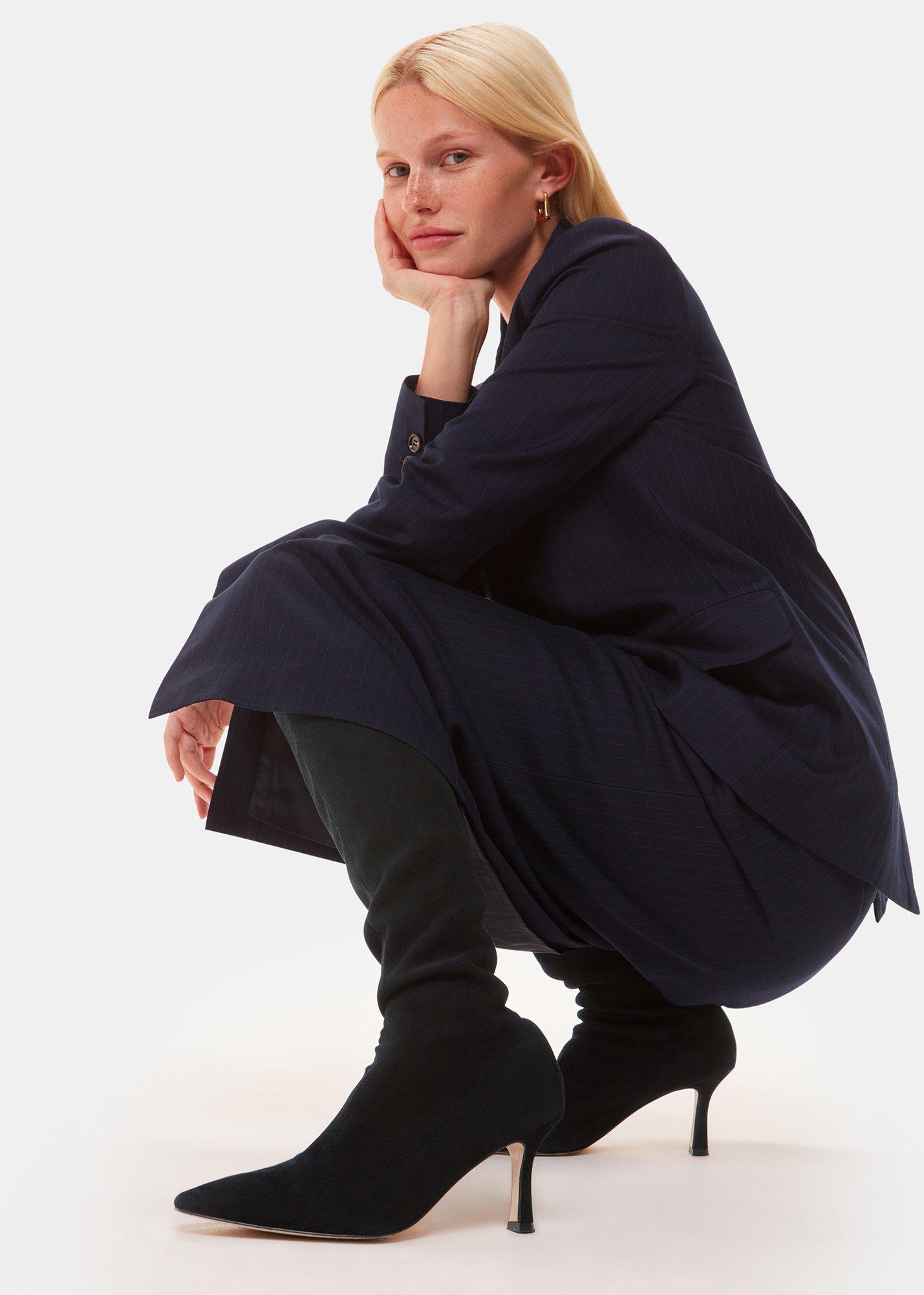 Black Hera Stretch Suede Boot