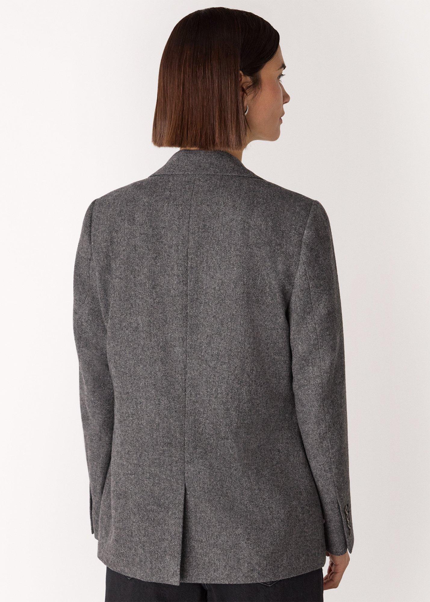 Herringbone Wool Blend Blazer