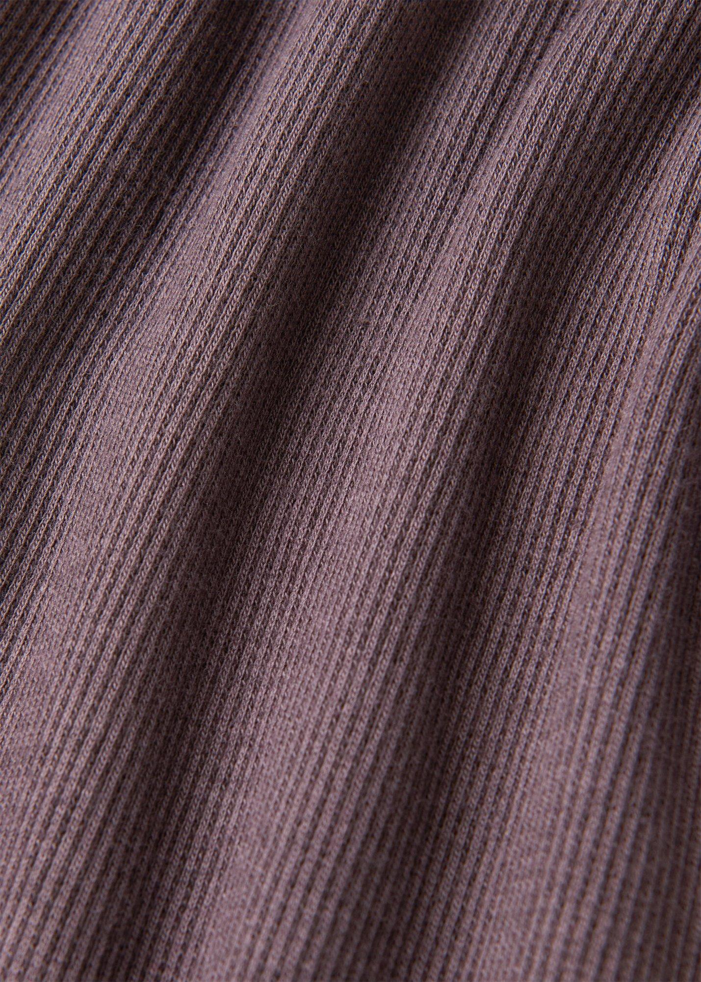 High Neck Rib Detail Tee