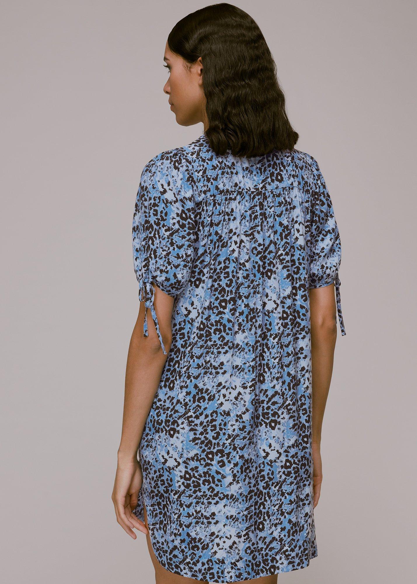 Blue Hyena Spot Button Up Dress