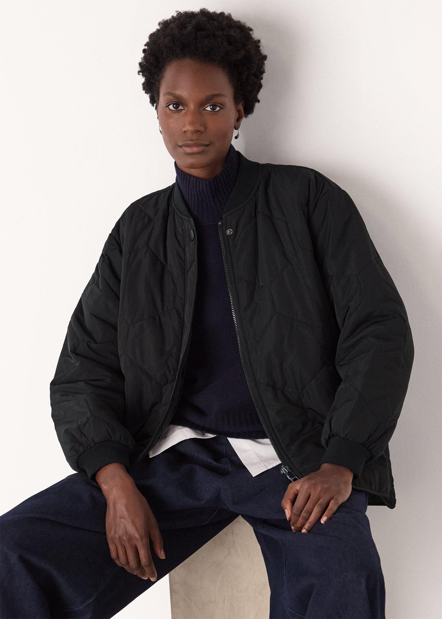 Black Ida Short Quilted Coat