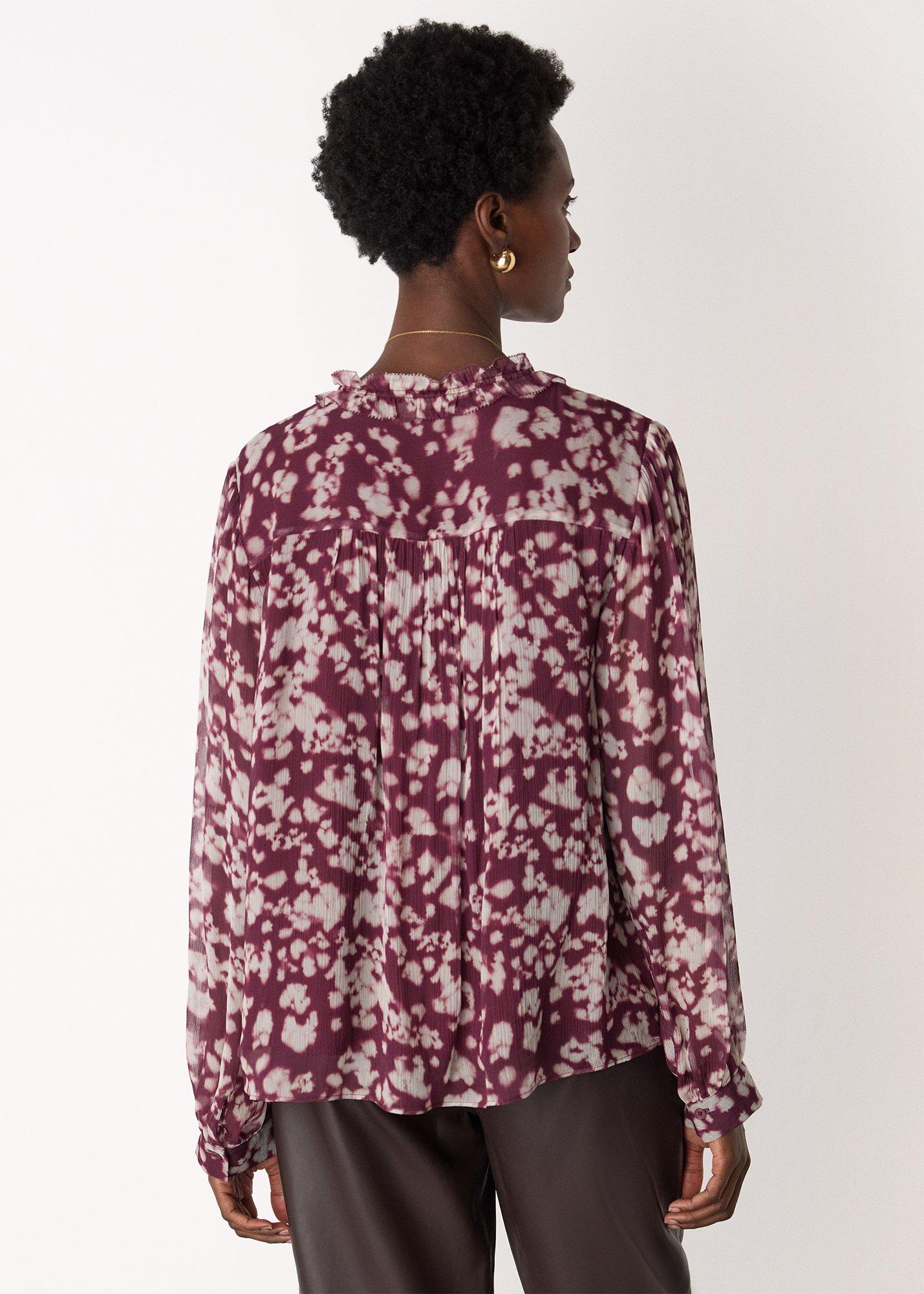 Inky Floral Long Sleeve Blouse