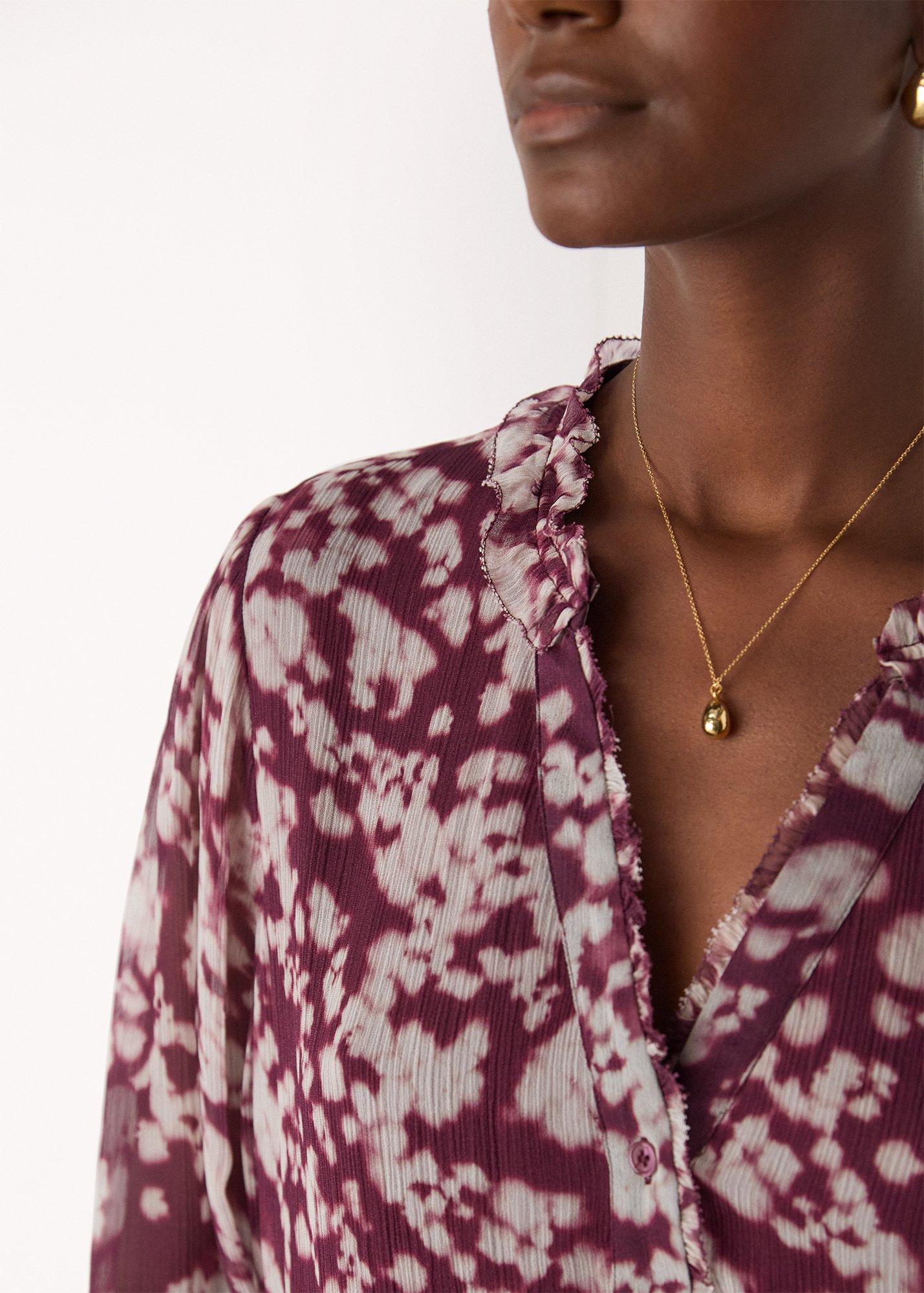 Inky Floral Long Sleeve Blouse